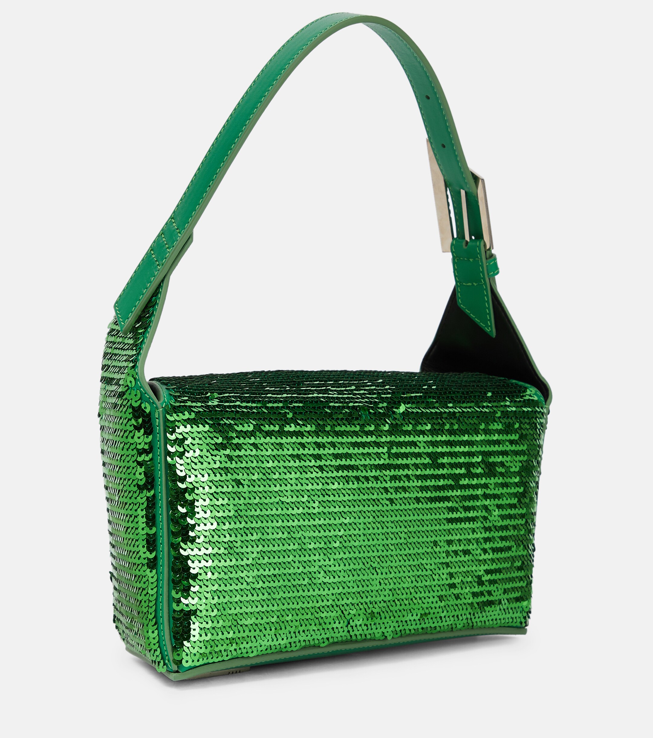 THE ATTICO 7/7 sequined leather shoulder bag