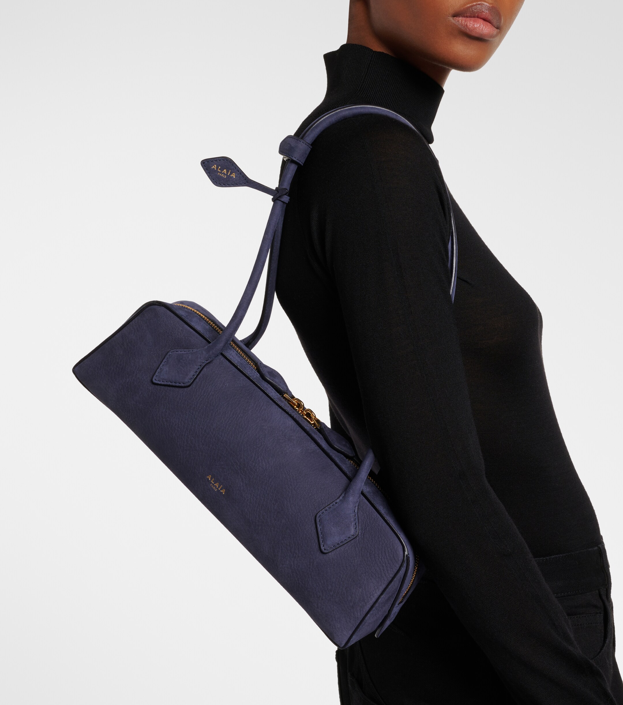 Alaïa Le Teckel suede shoulder bag