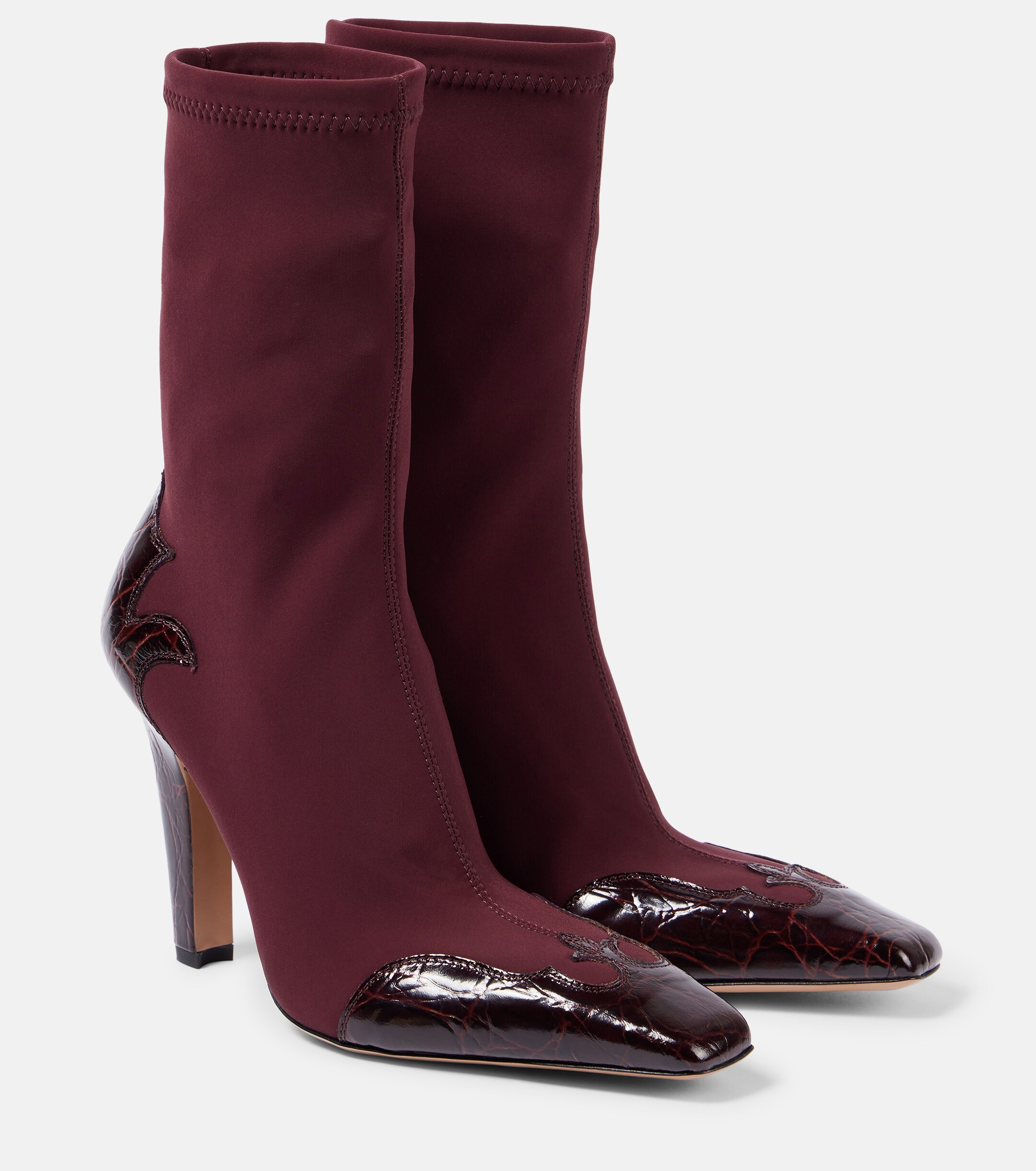 Paris Texas Belle 100 leather-trimmed cowboy boots