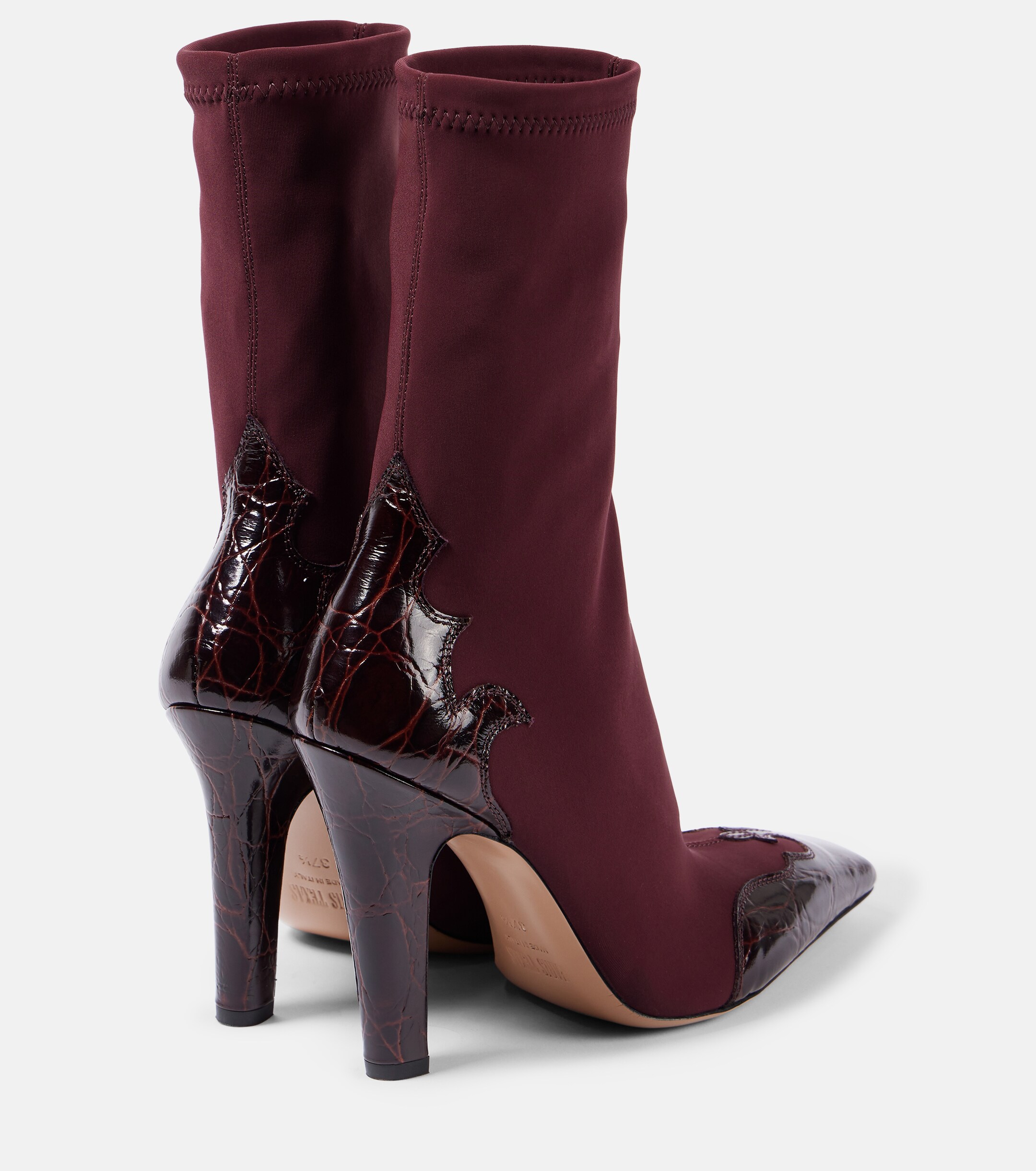 Paris Texas Belle 100 leather-trimmed cowboy boots