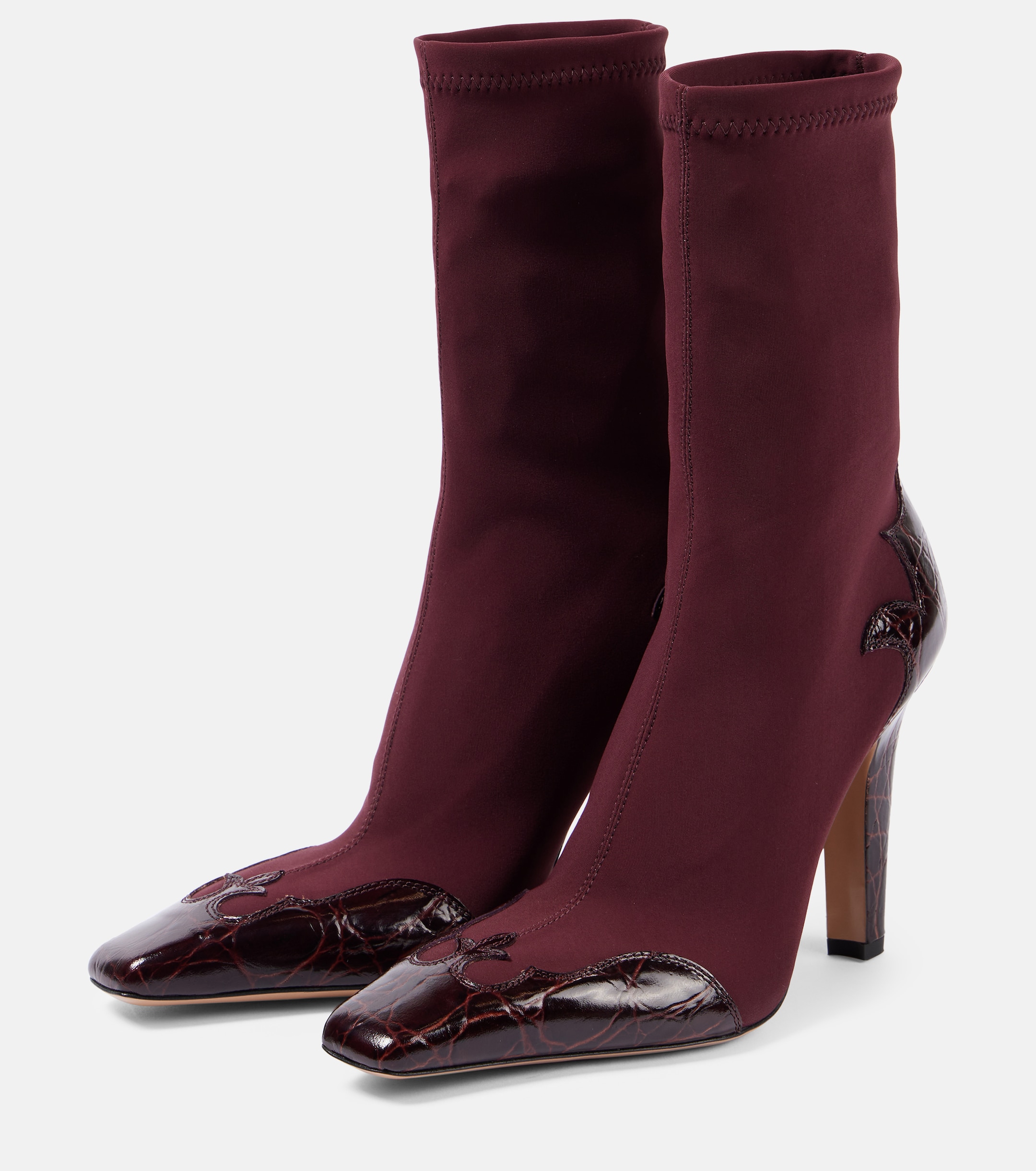 Paris Texas Belle 100 leather-trimmed cowboy boots