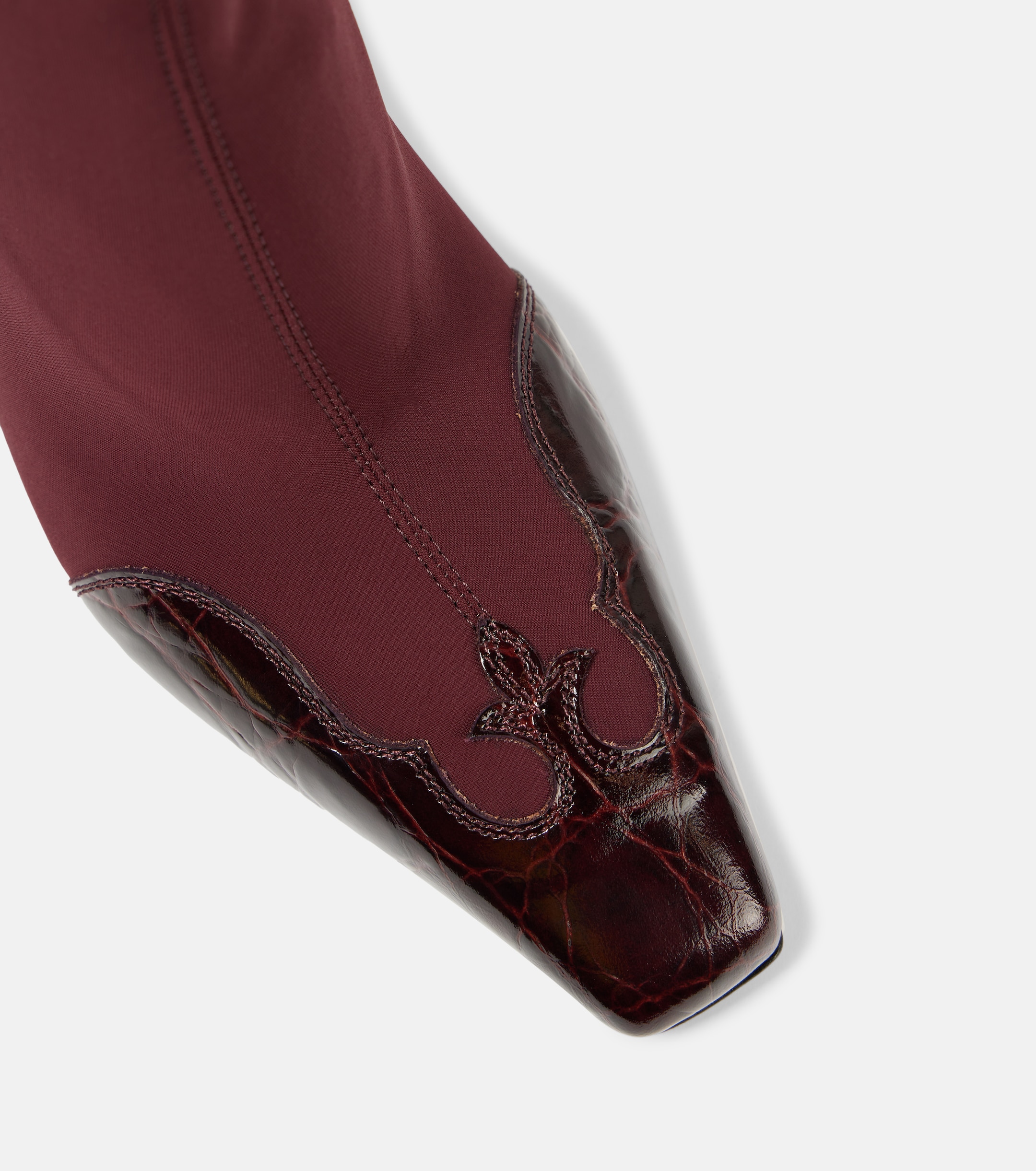 Paris Texas Belle 100 leather-trimmed cowboy boots