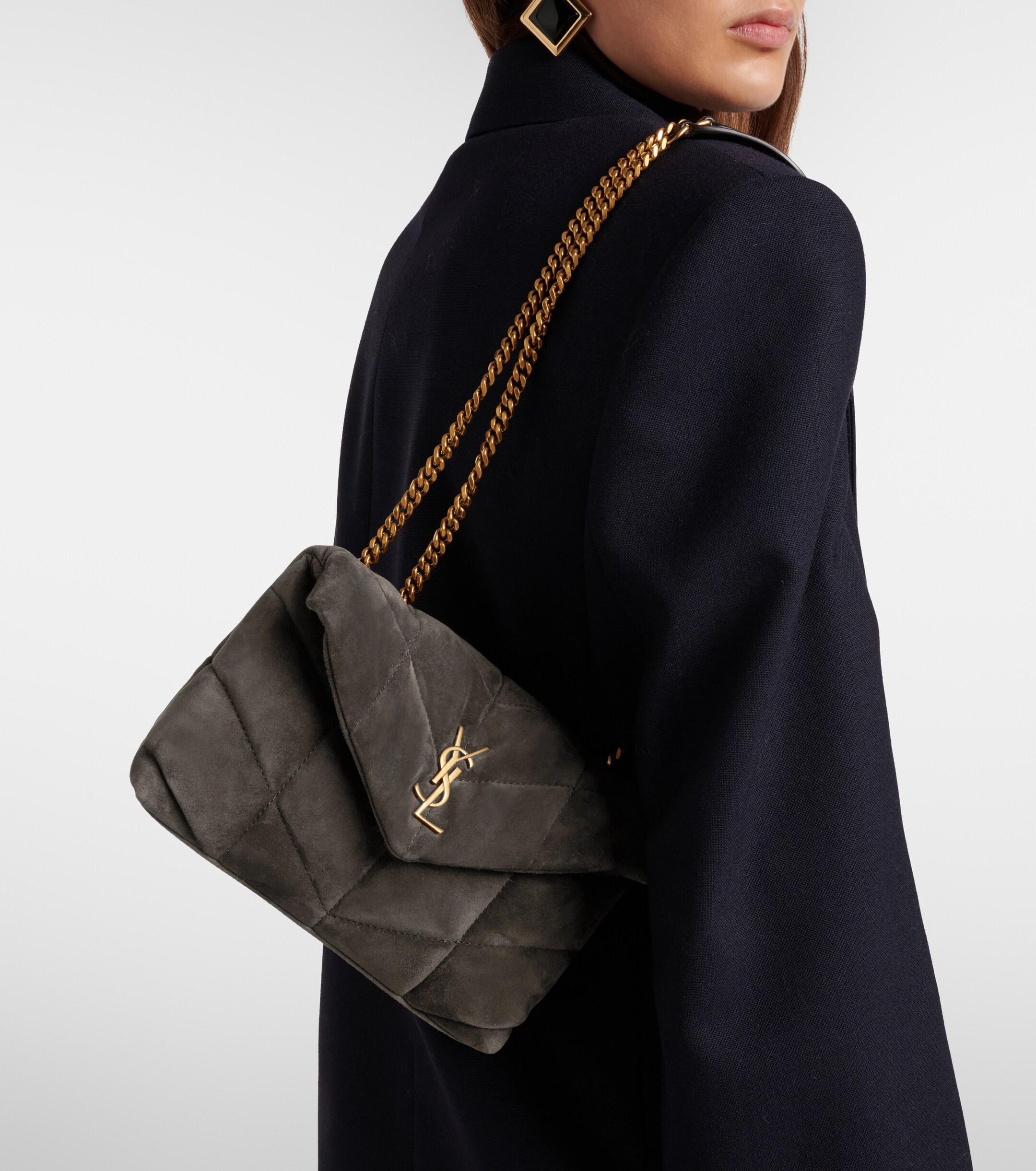 Saint Laurent Puffer Toy suede shoulder bag