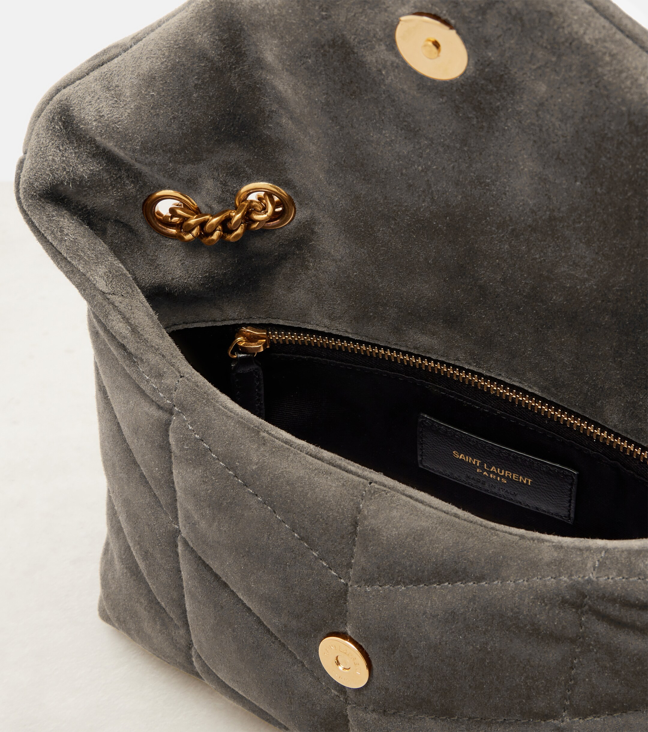 Saint Laurent Puffer Toy suede shoulder bag