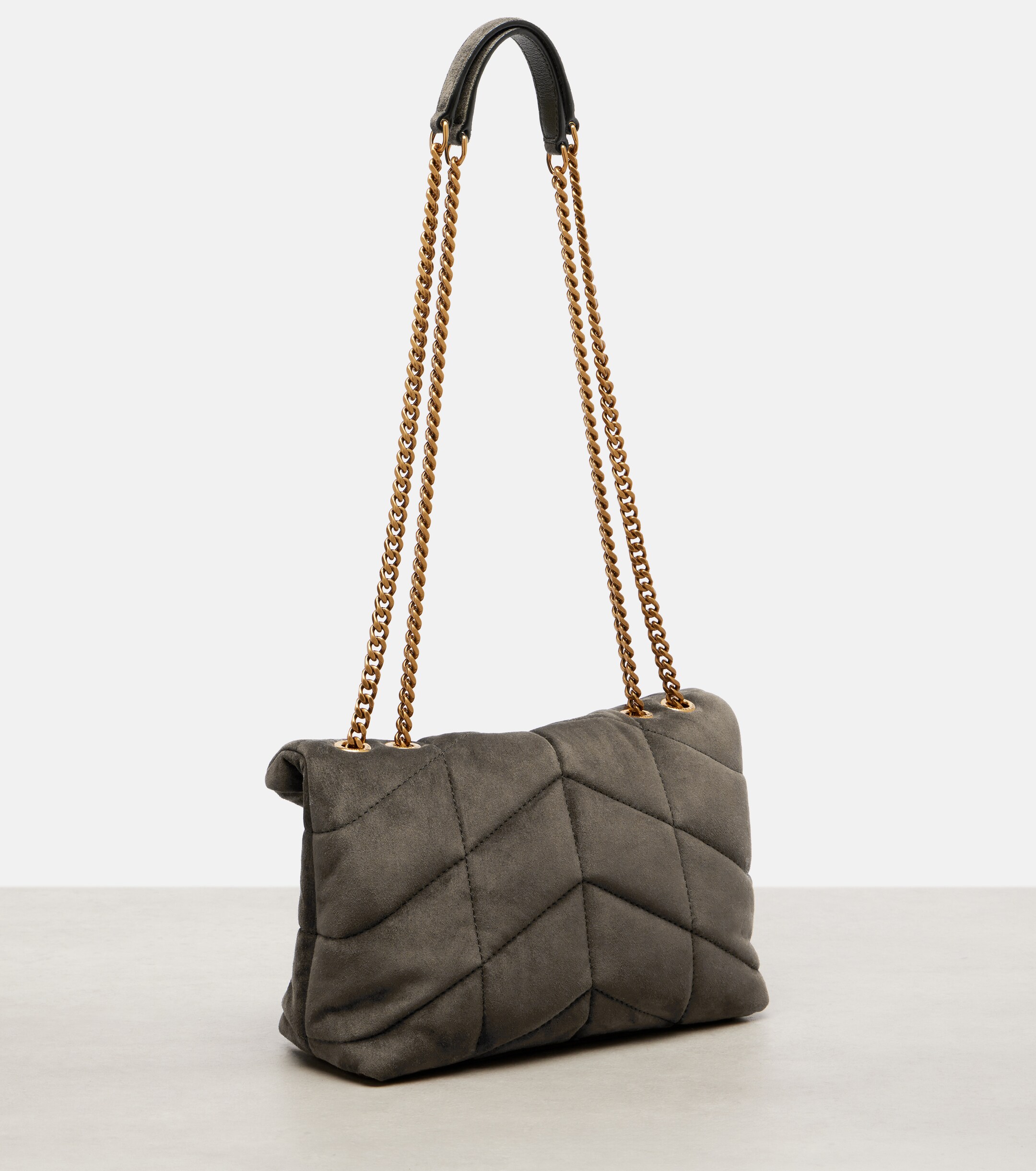 Saint Laurent Puffer Toy suede shoulder bag