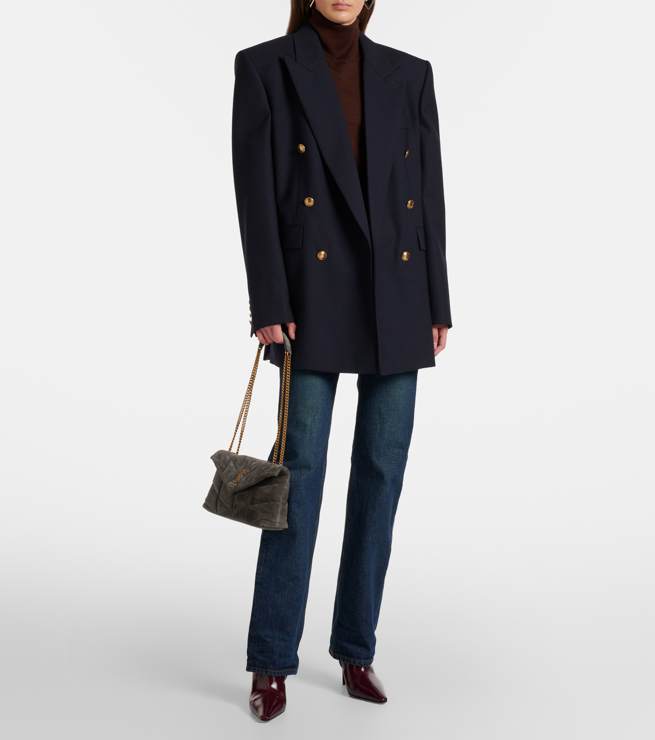 Saint Laurent Puffer Toy suede shoulder bag