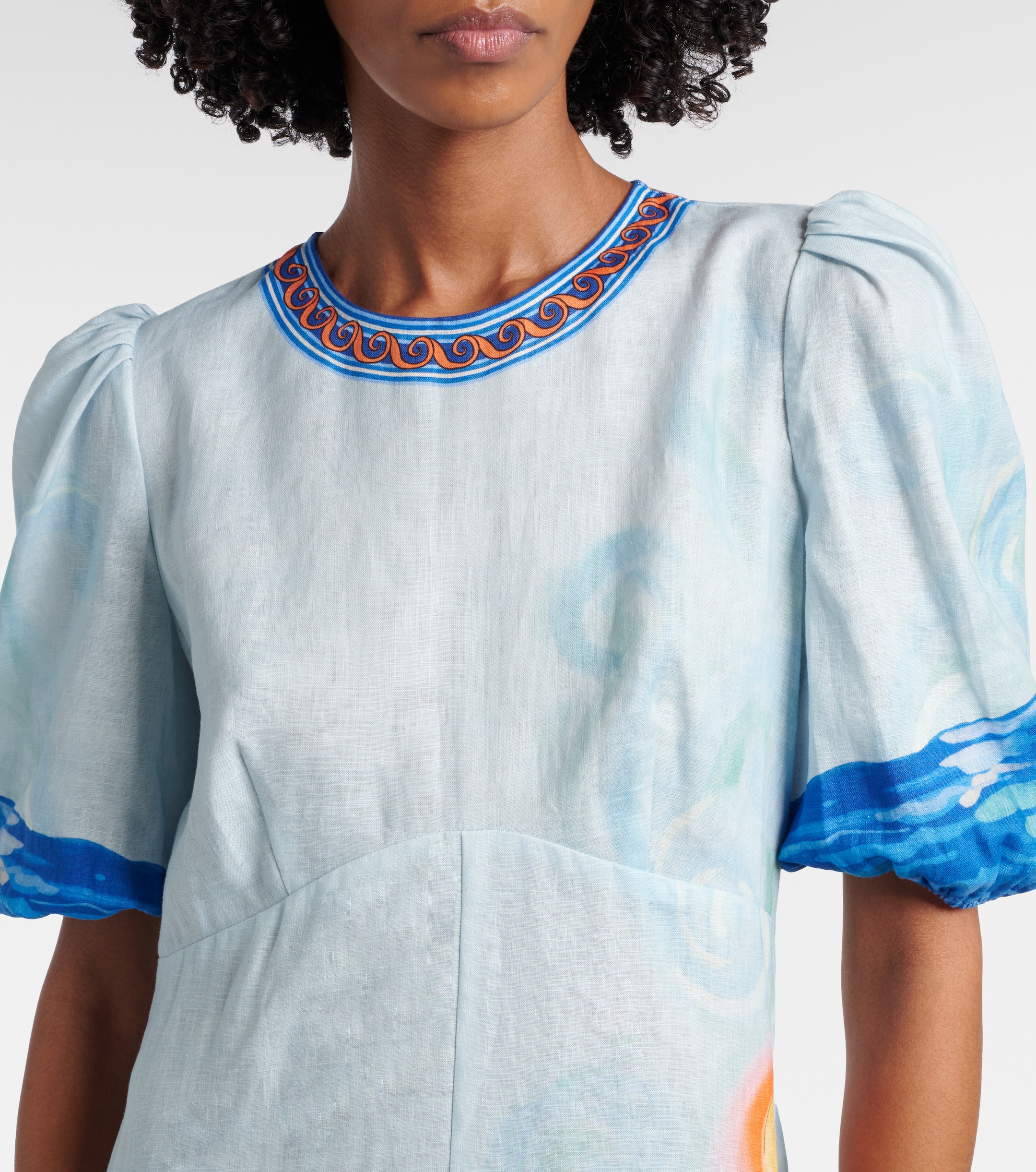 Alémais Printed linen midi dress