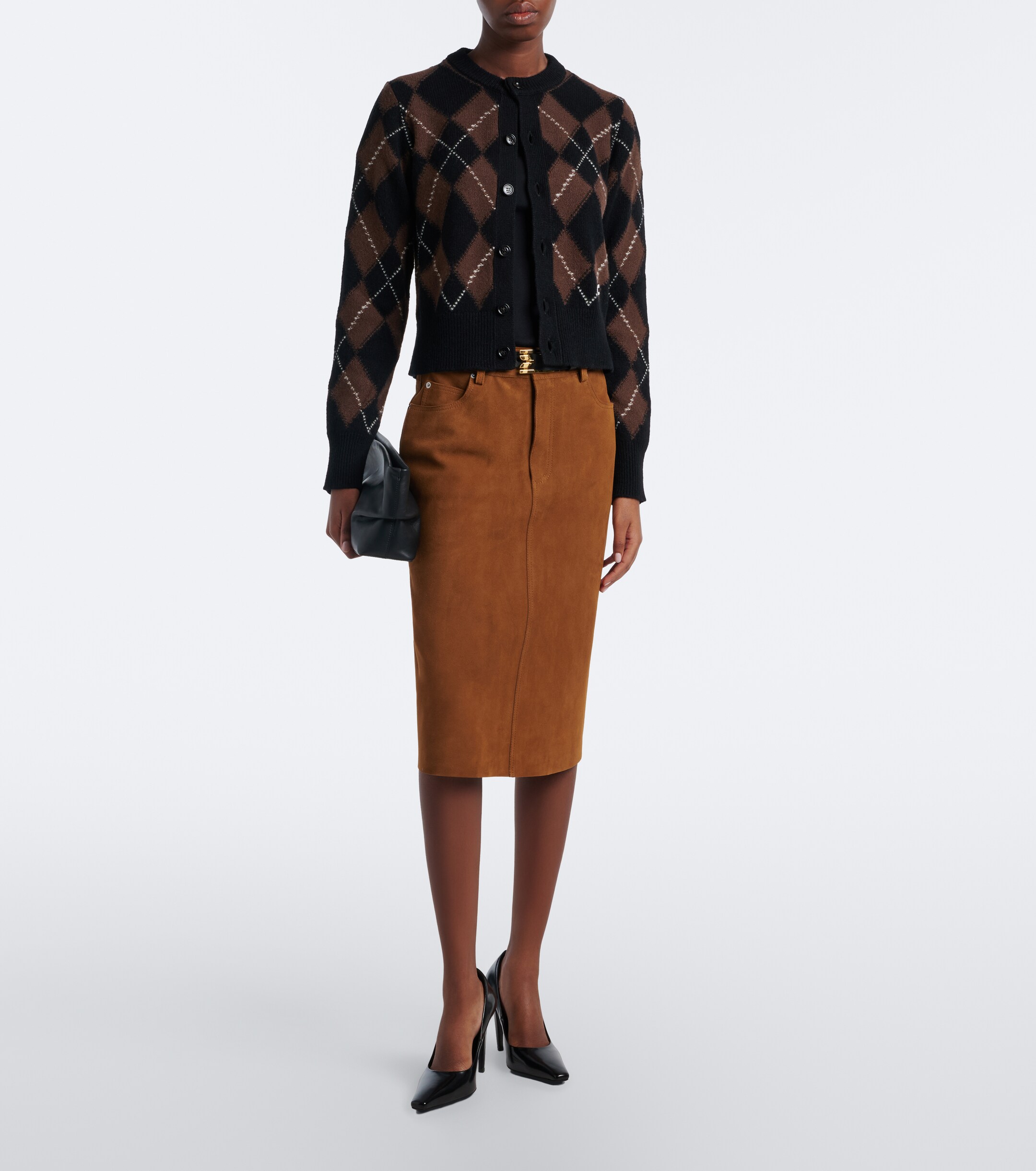 Ami Paris Ami Paris Suede midi skirt