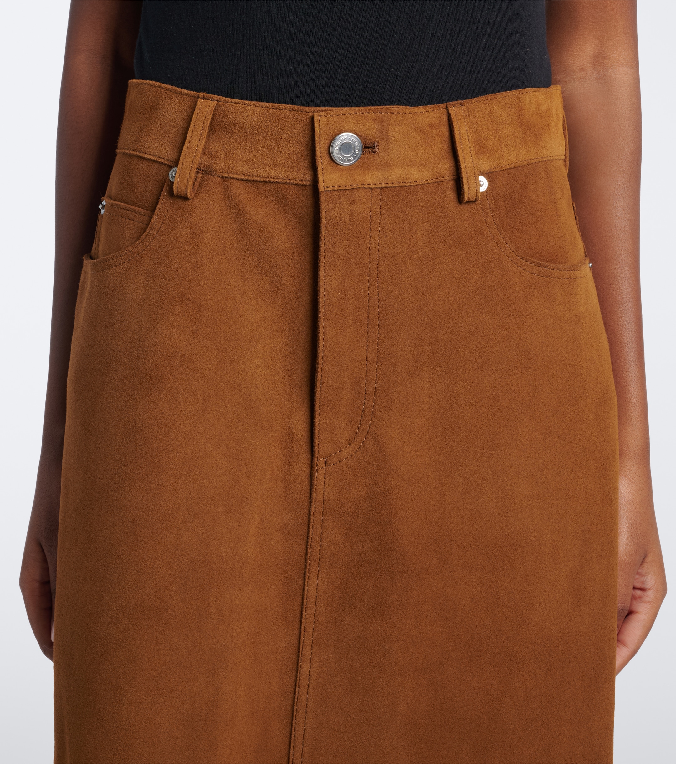 Ami Paris Ami Paris Suede midi skirt