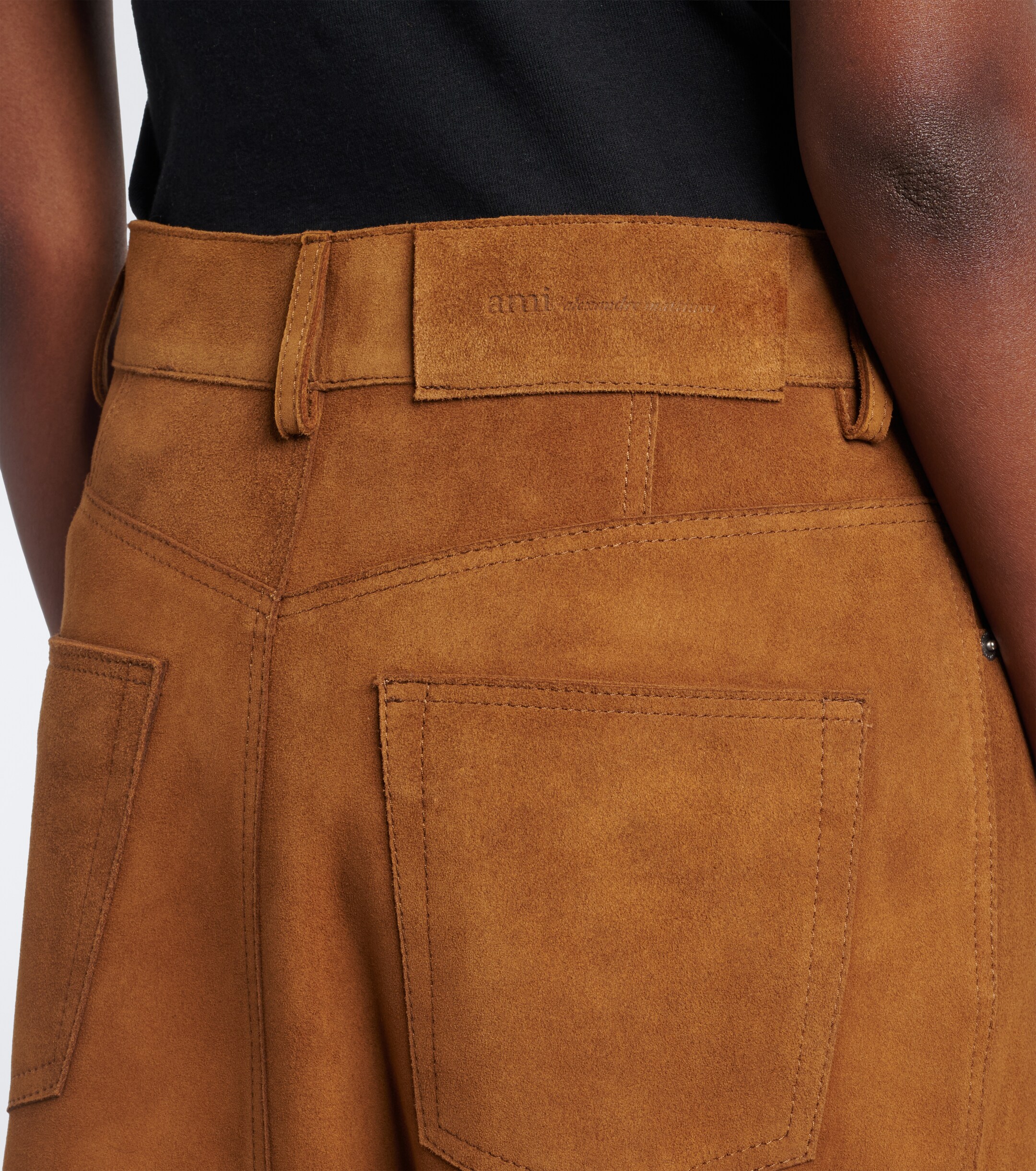 Ami Paris Ami Paris Suede midi skirt