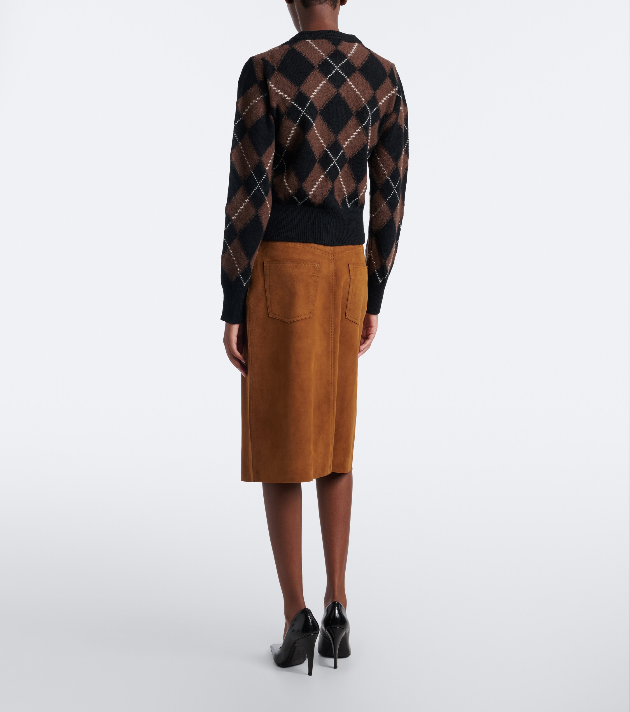 Ami Paris Ami Paris Suede midi skirt