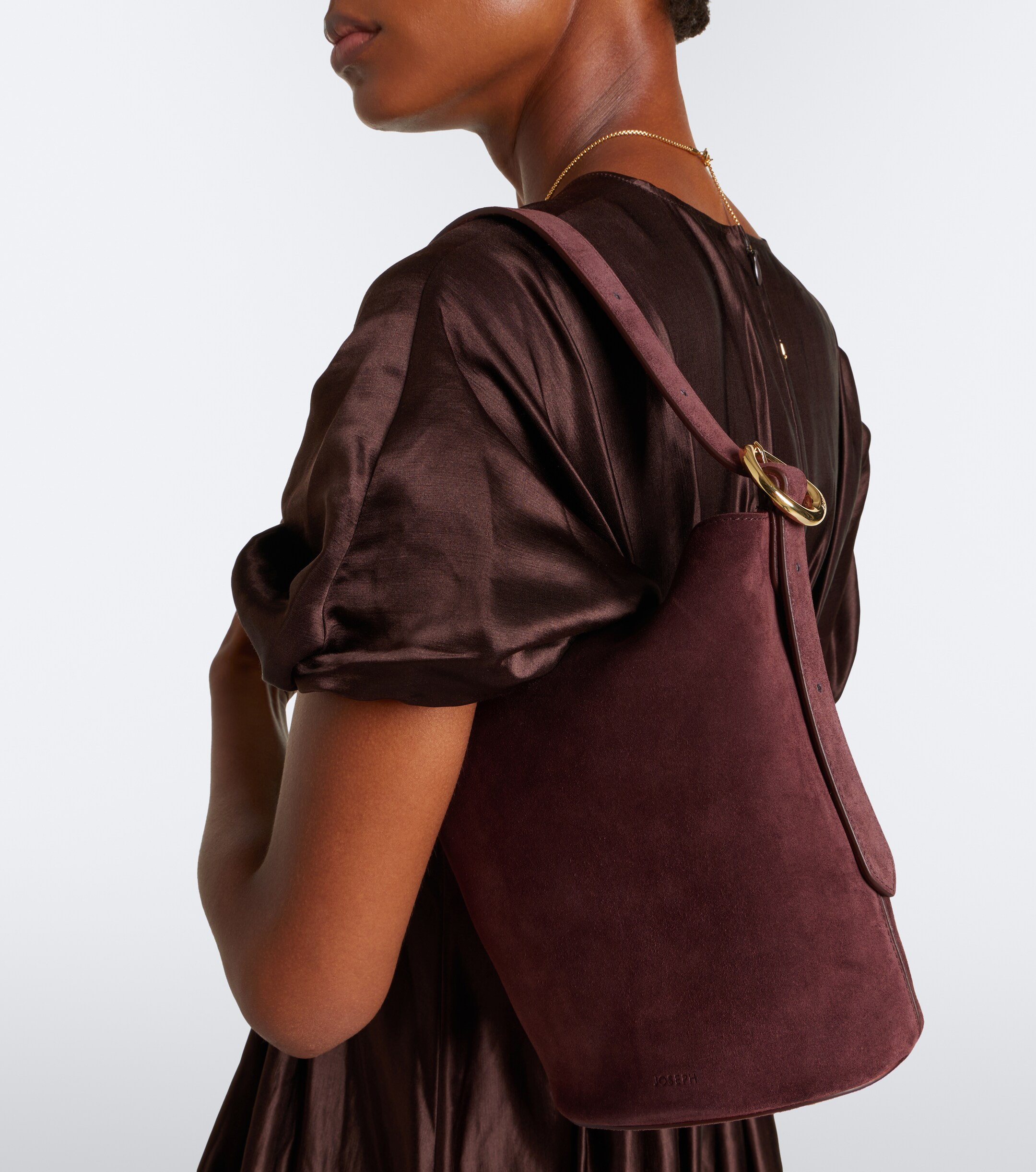 JOSEPH Bucket Mini suede shoulder bag