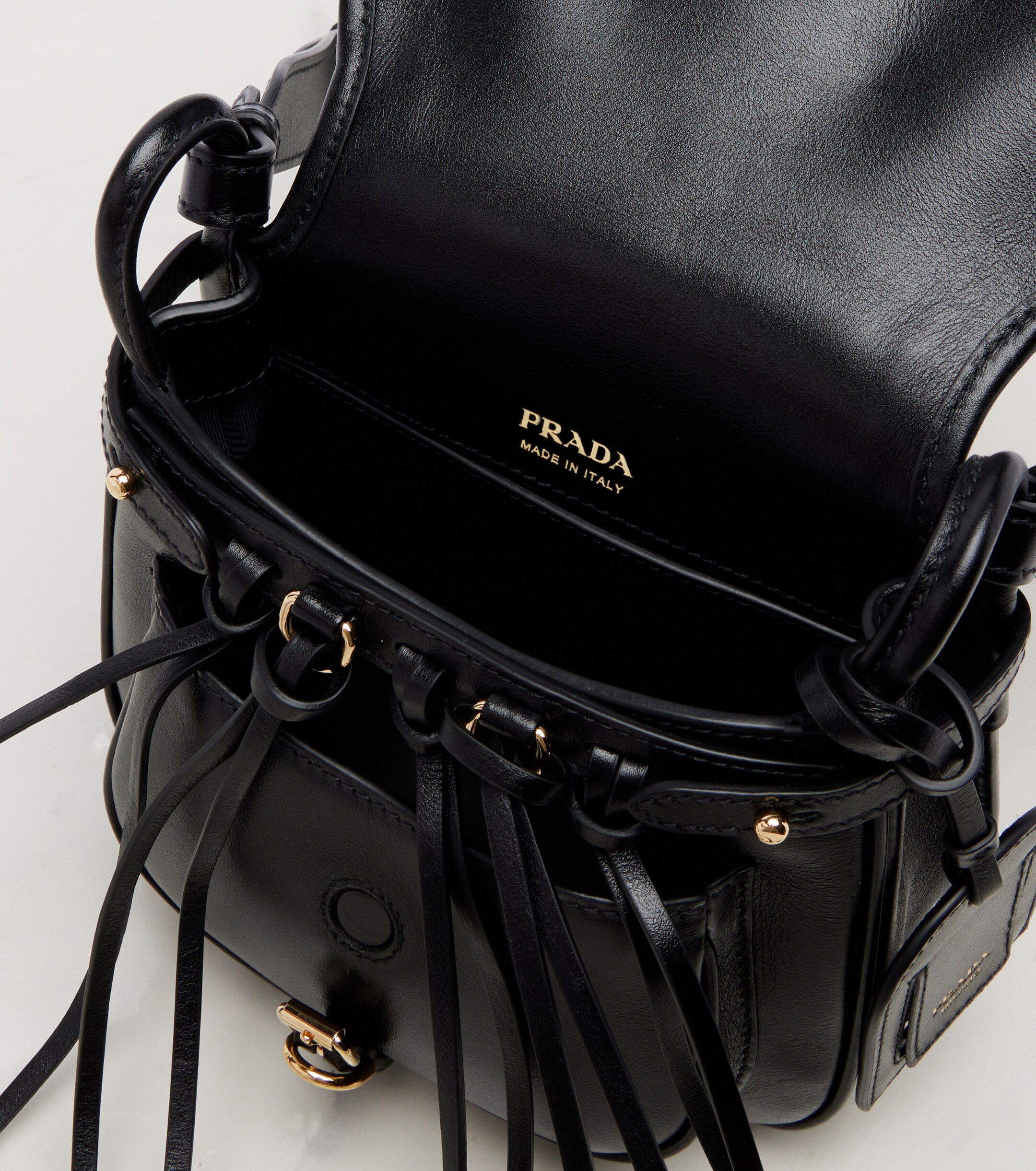 Prada Prada Corsaire Mini fringed leather shoulder bag