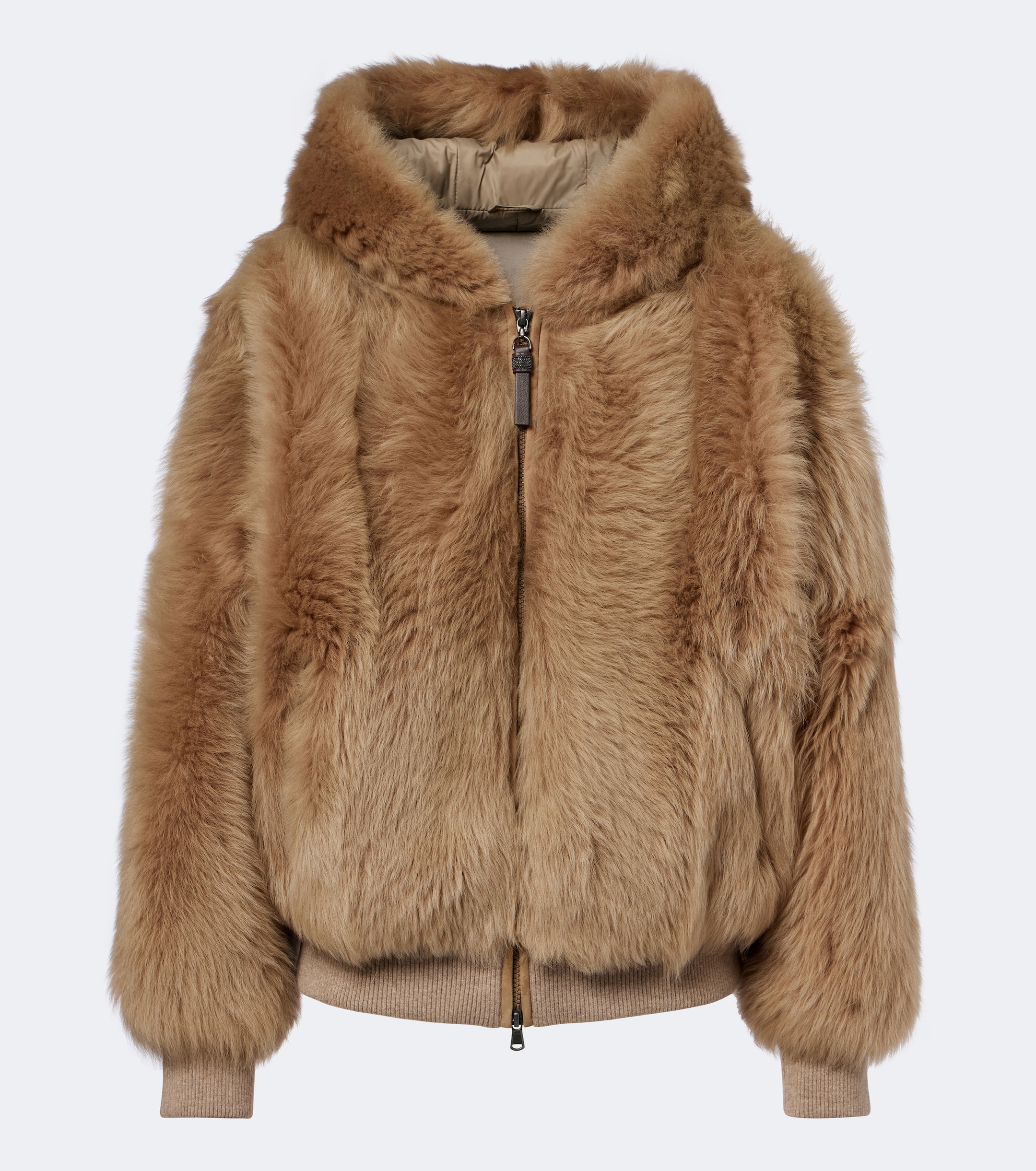 Brunello Cucinelli Brunello Cucinelli Monili shearling hooded shearling jacket
