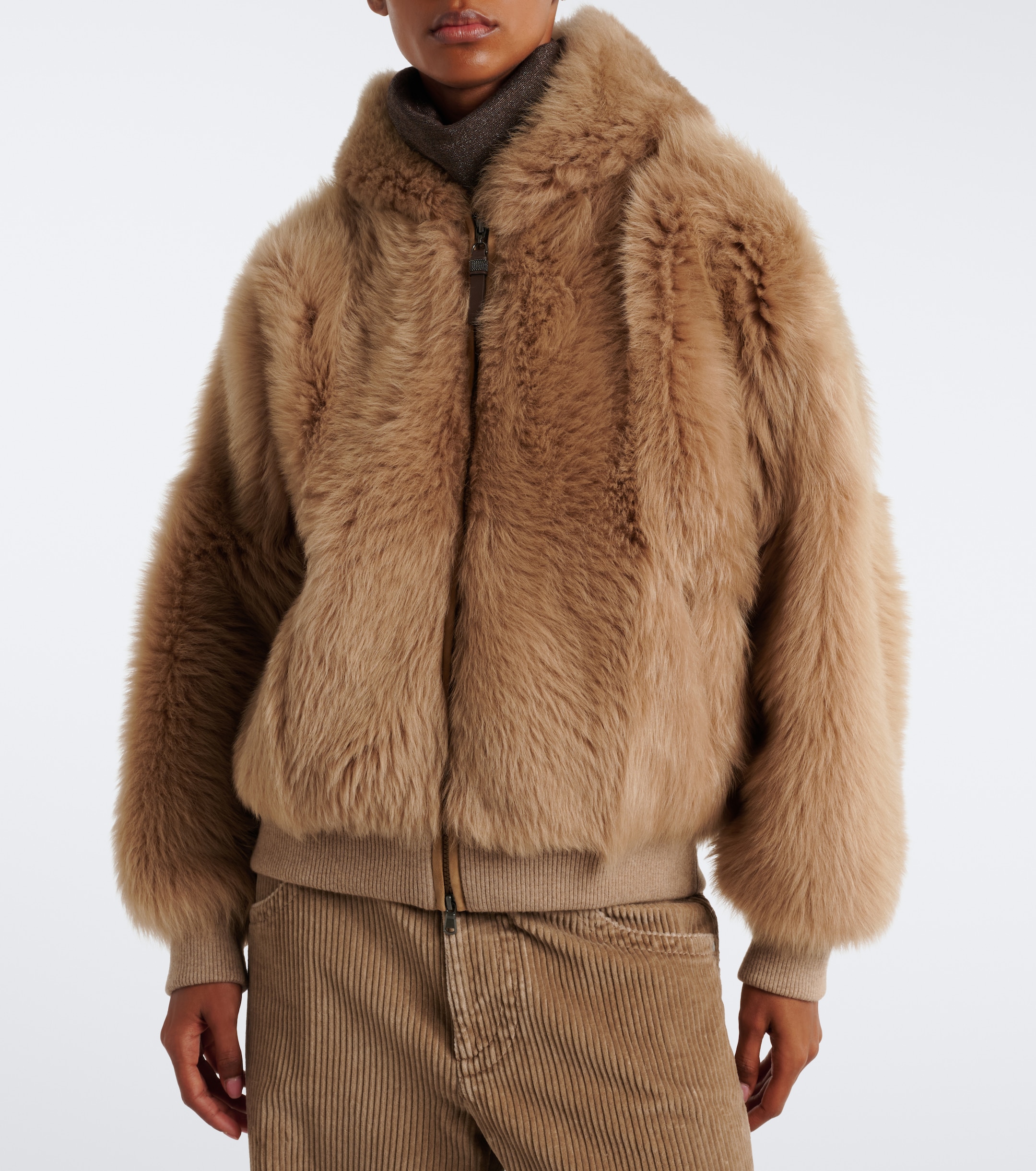 Brunello Cucinelli Brunello Cucinelli Monili shearling hooded shearling jacket