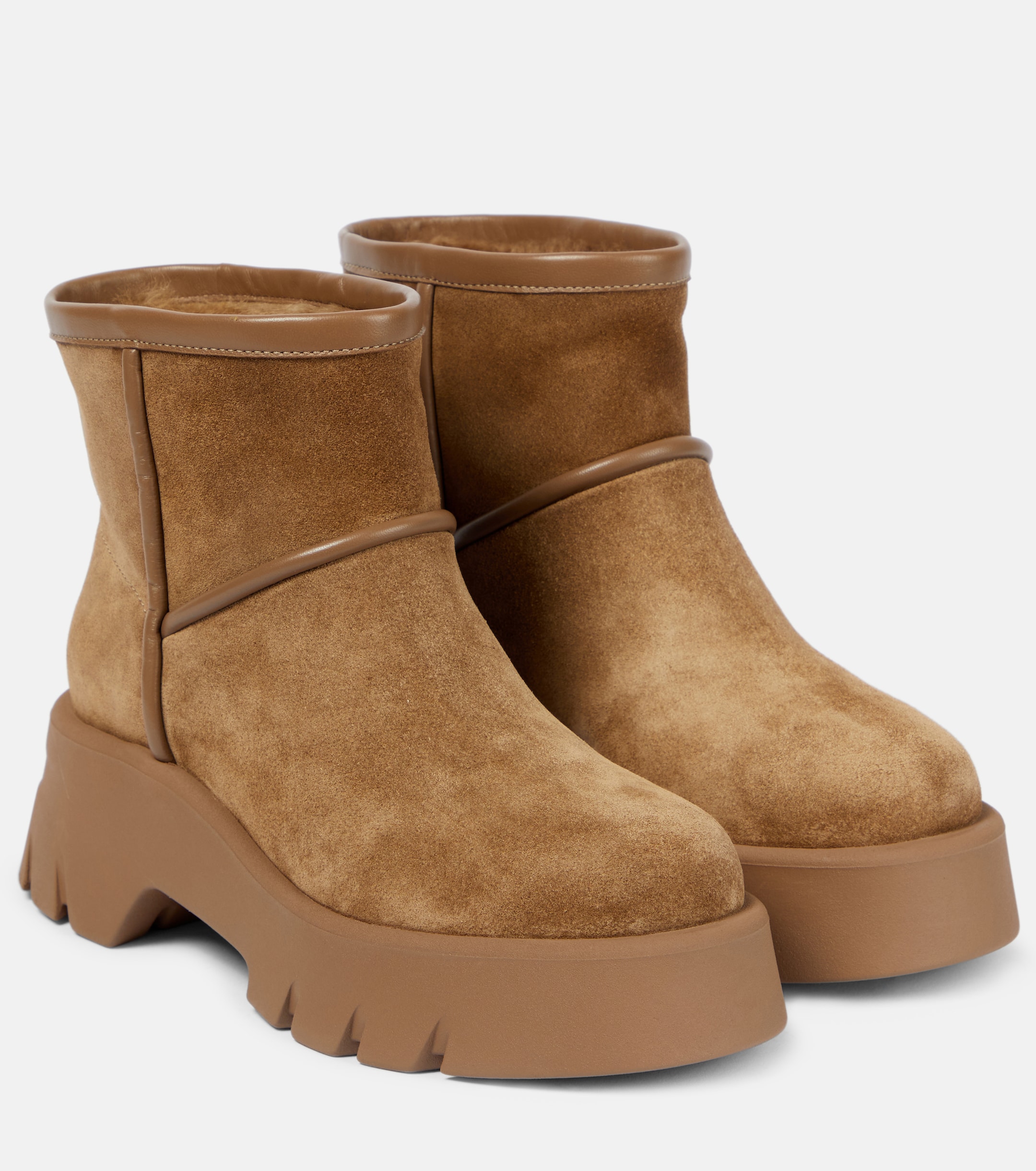 GIANVITO ROSSI Shearling-lined suede ankle boots Plush