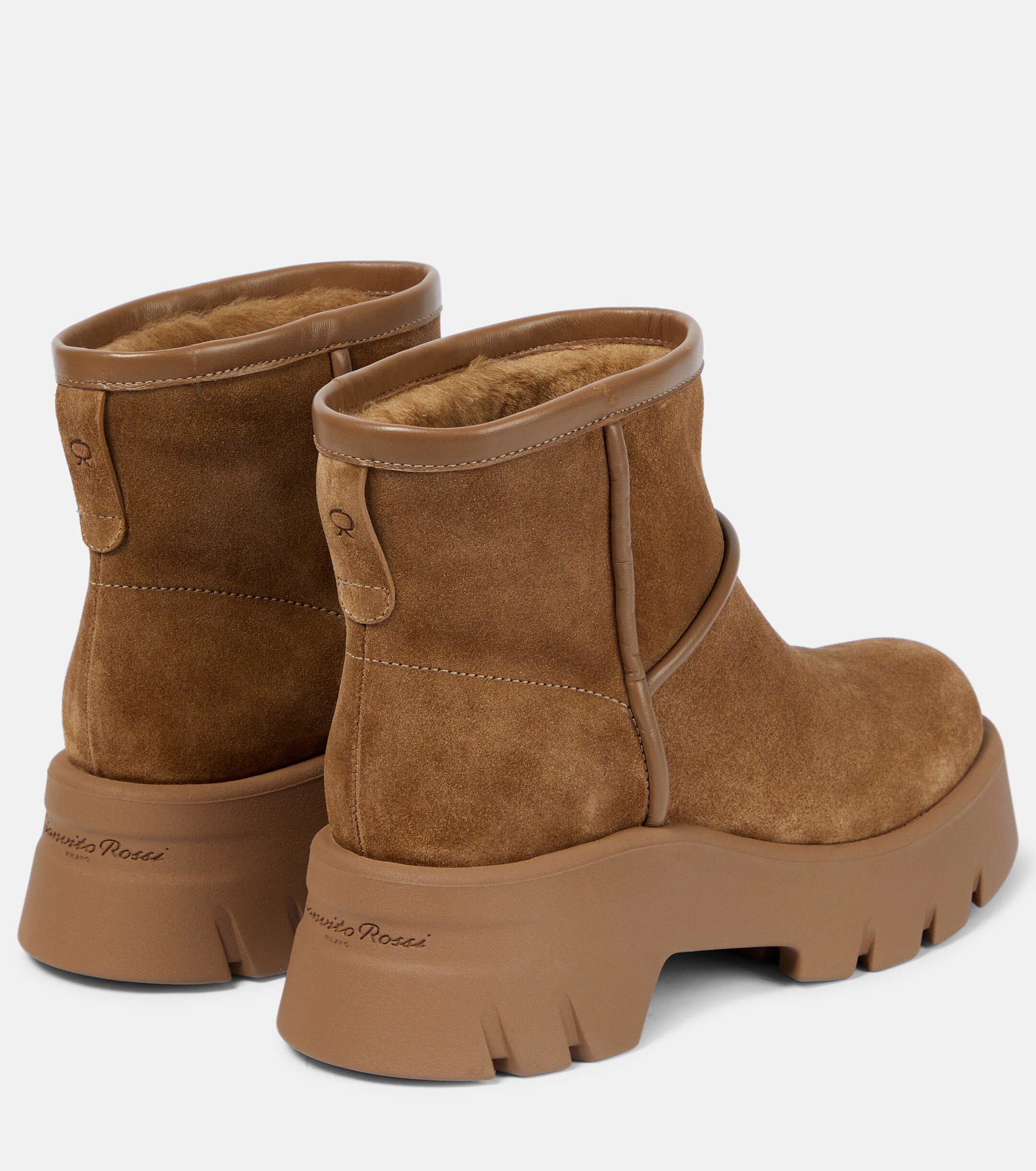 GIANVITO ROSSI Shearling-lined suede ankle boots thumbnail