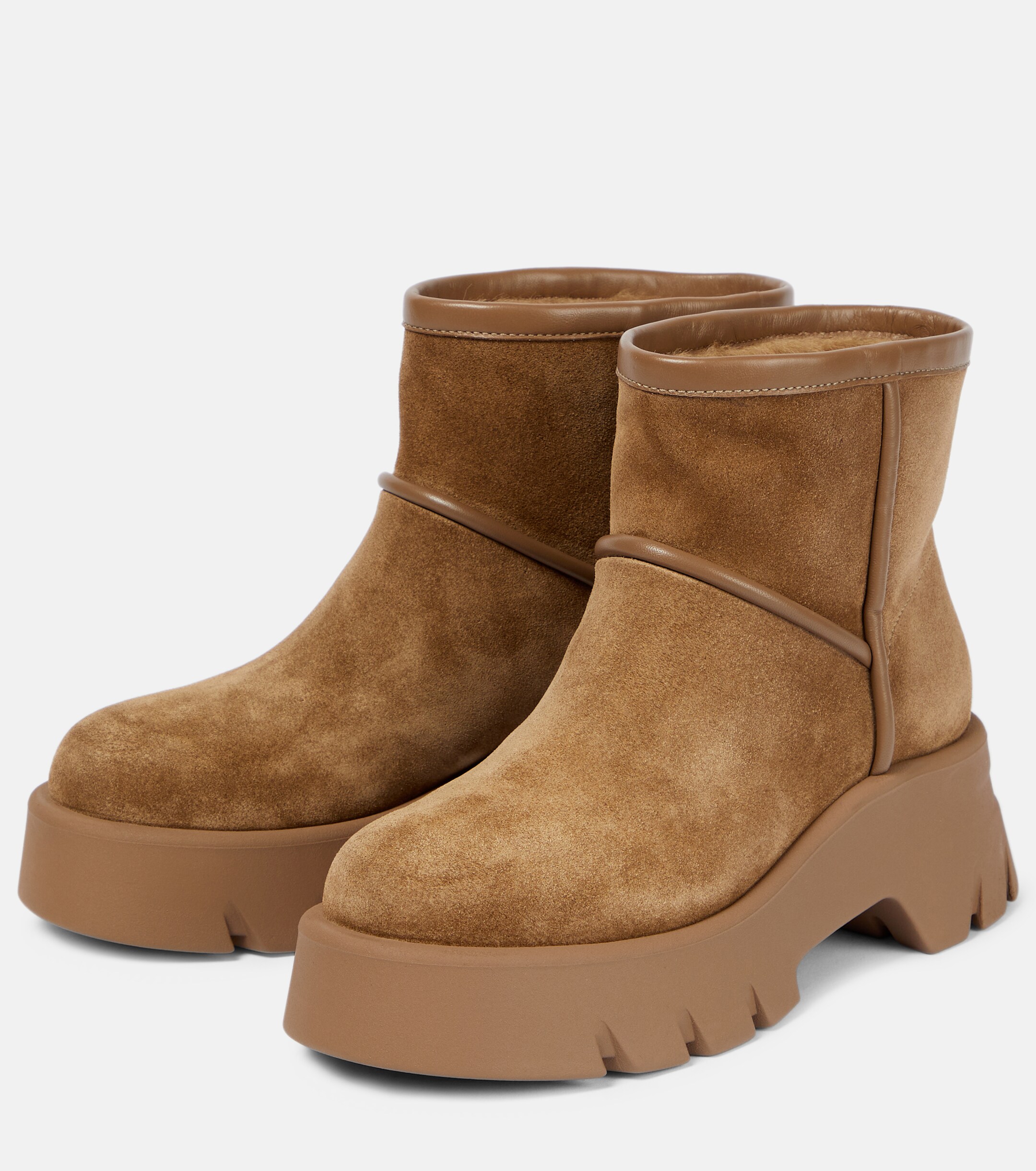 GIANVITO ROSSI Shearling-lined suede ankle boots thumbnail