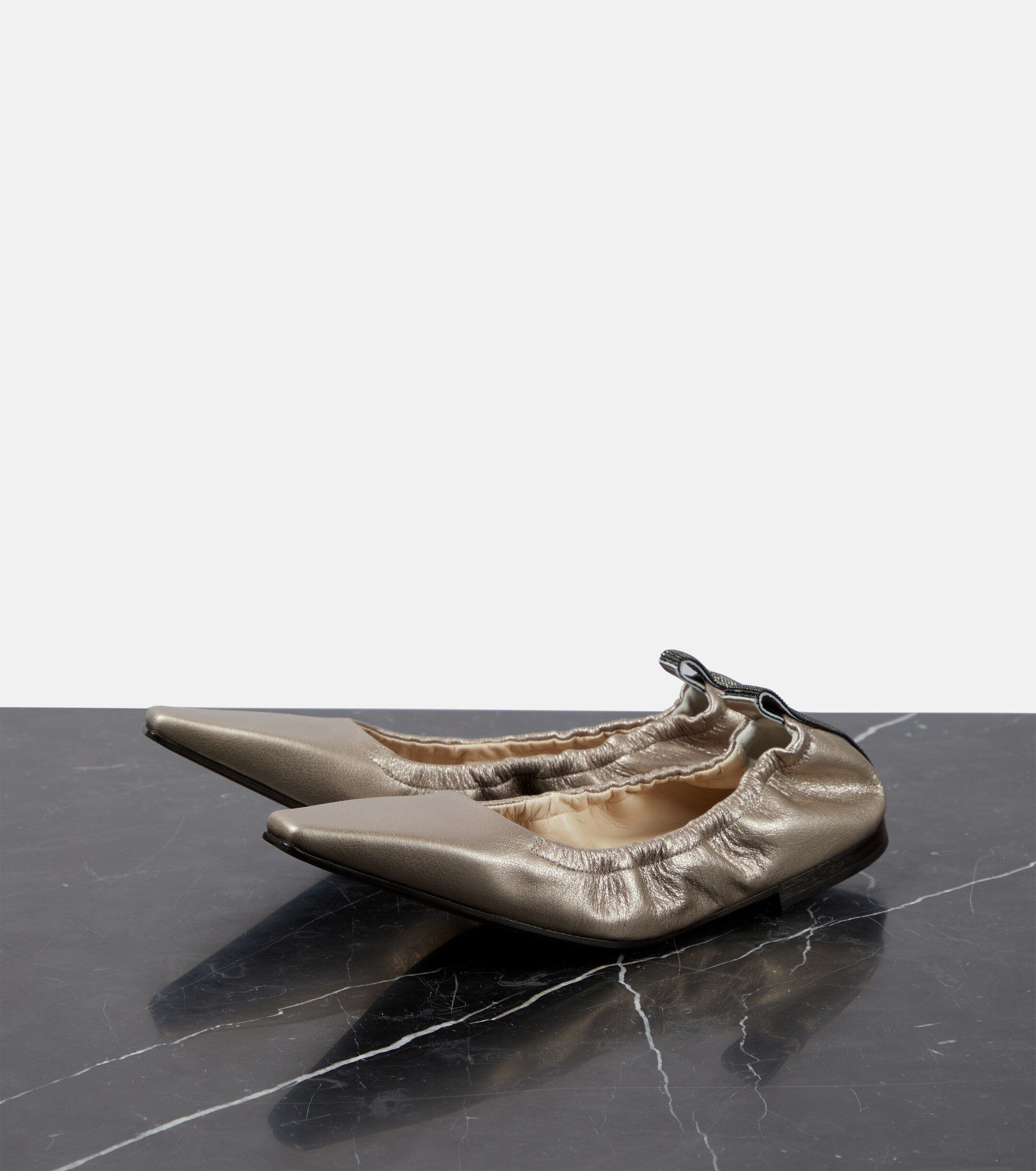 Brunello Cucinelli Metallic leather ballet flats