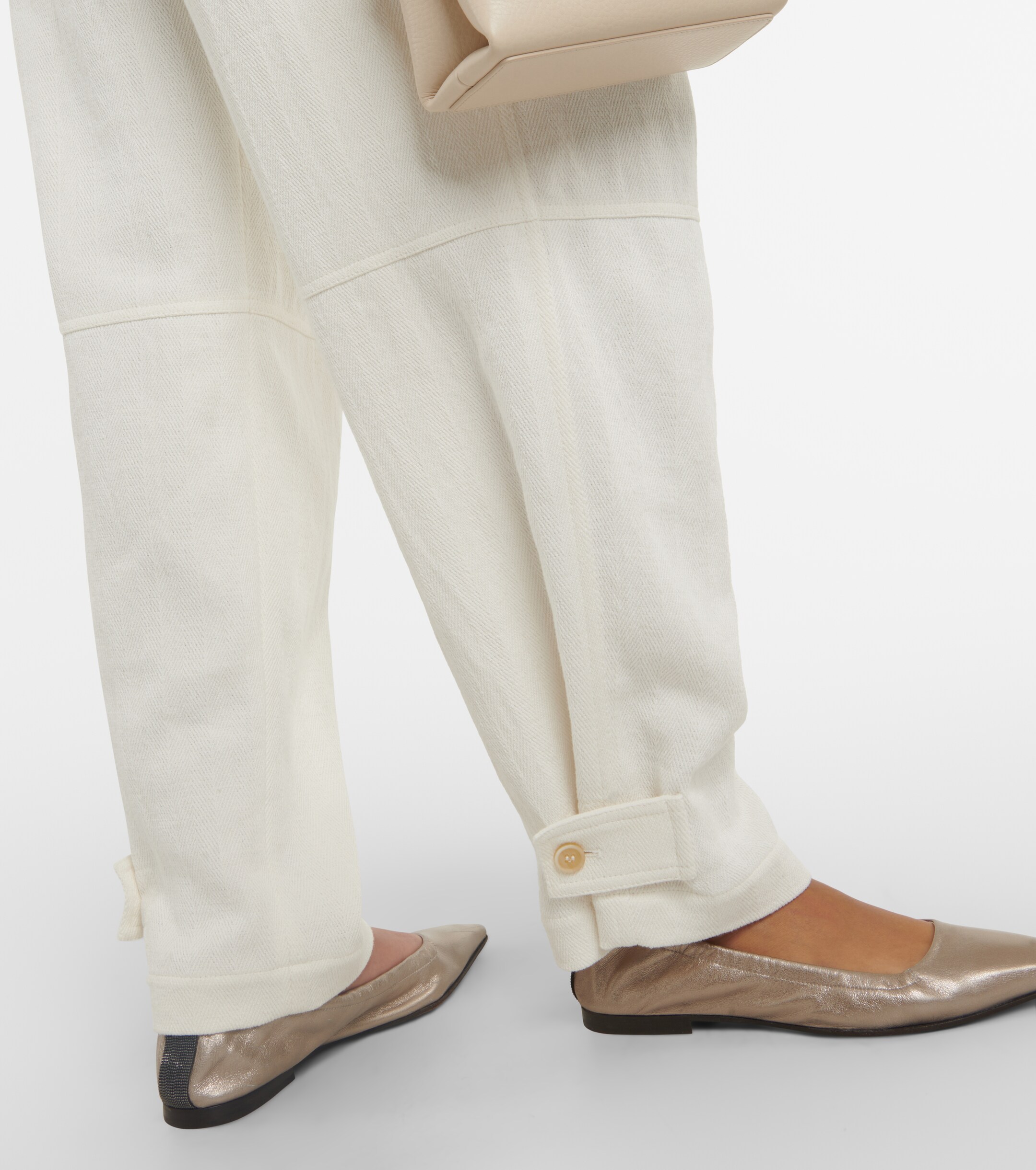 Brunello Cucinelli Metallic leather ballet flats