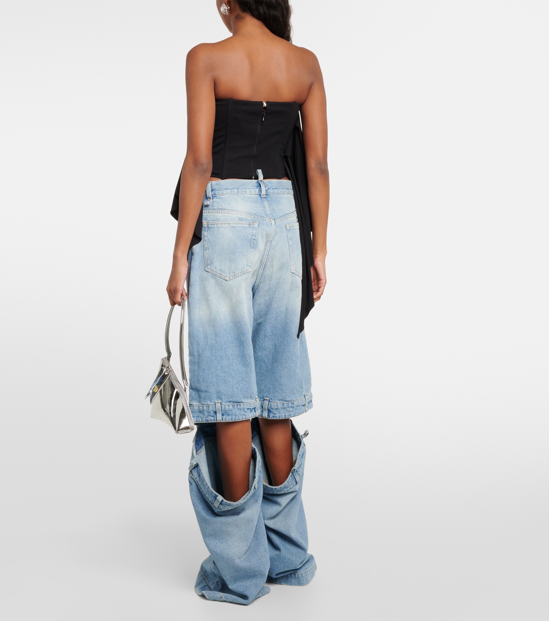 THE ATTICO Embellished off-shoulder top