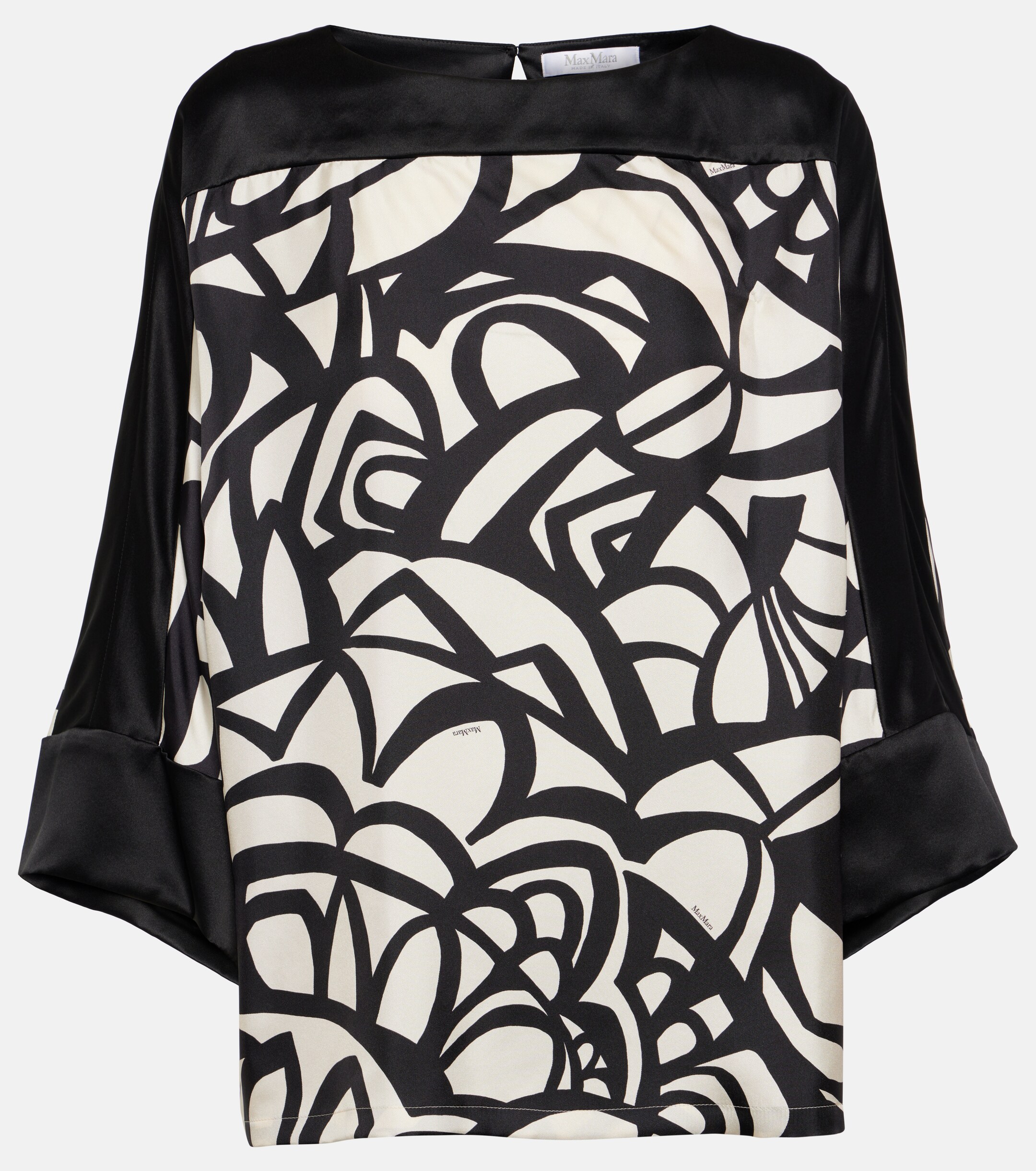 Max Mara Quaglia printed silk satin top