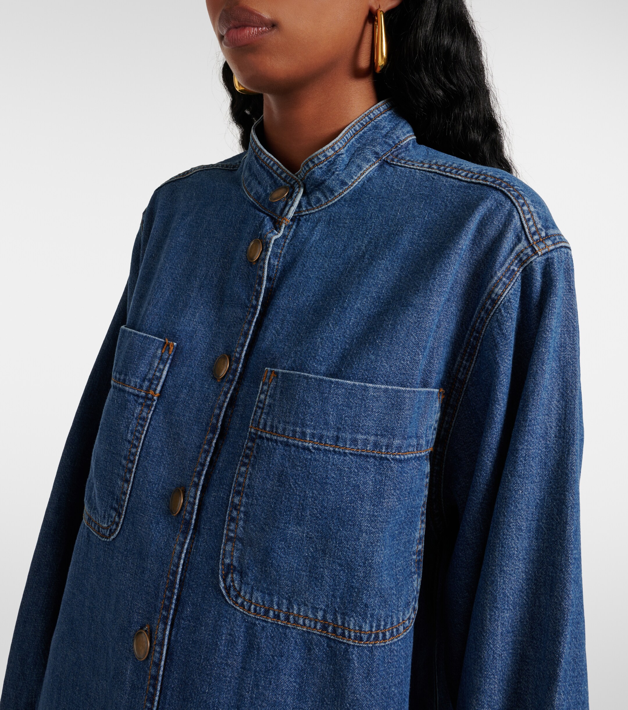 FRAME Double Pocket denim shirt dress thumbnail
