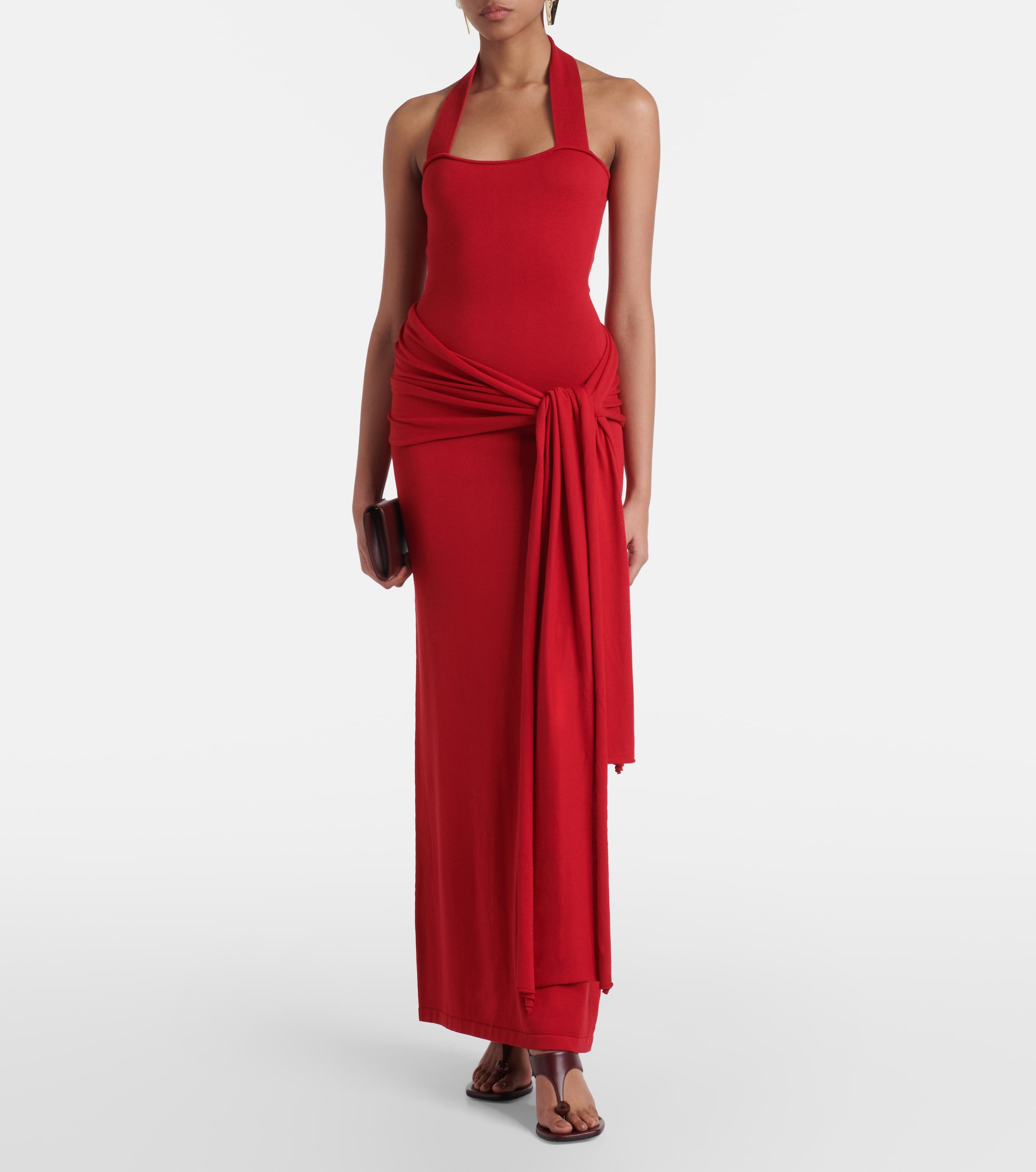 Aya Muse Knitted silk and cotton maxi dress
