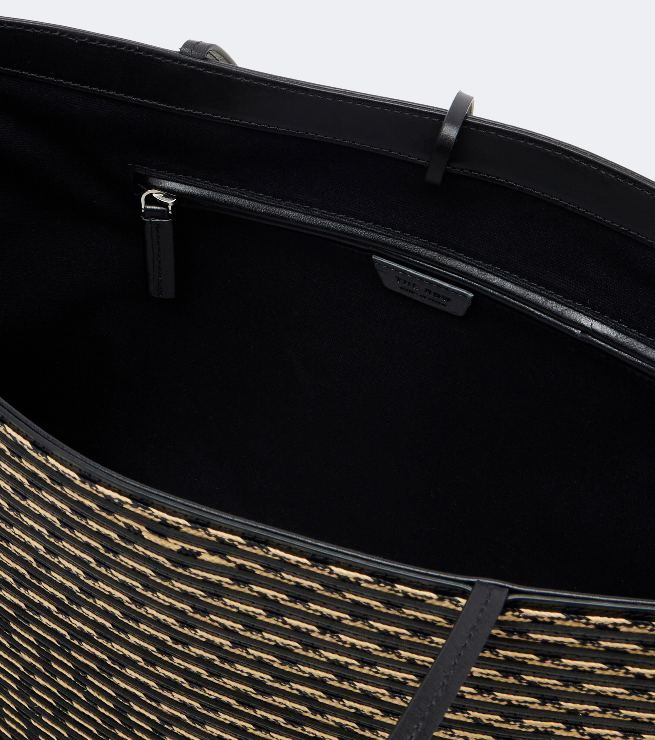 The Row The Row Beau Large leather-trimmed raffia tote bag