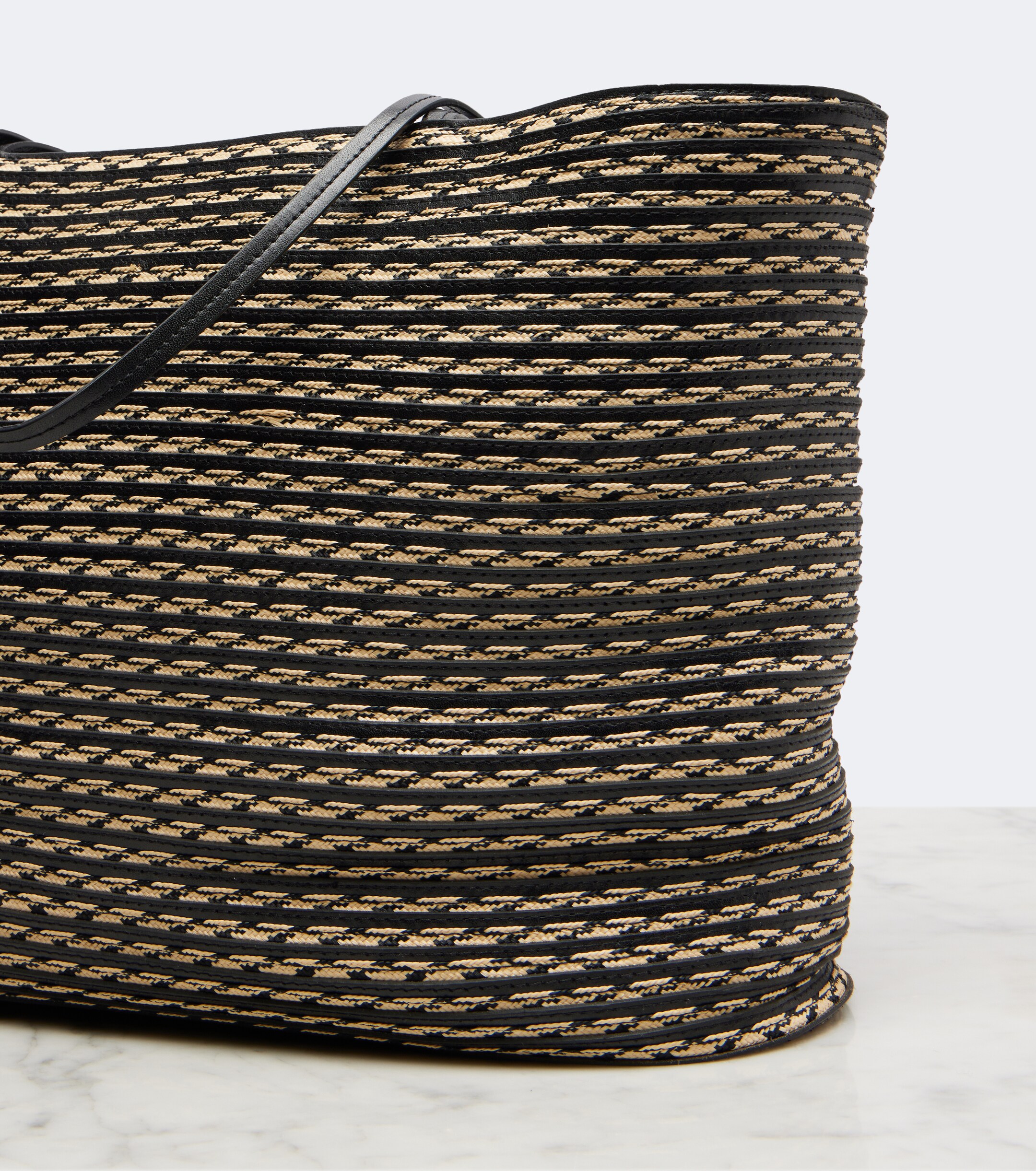The Row The Row Beau Large leather-trimmed raffia tote bag