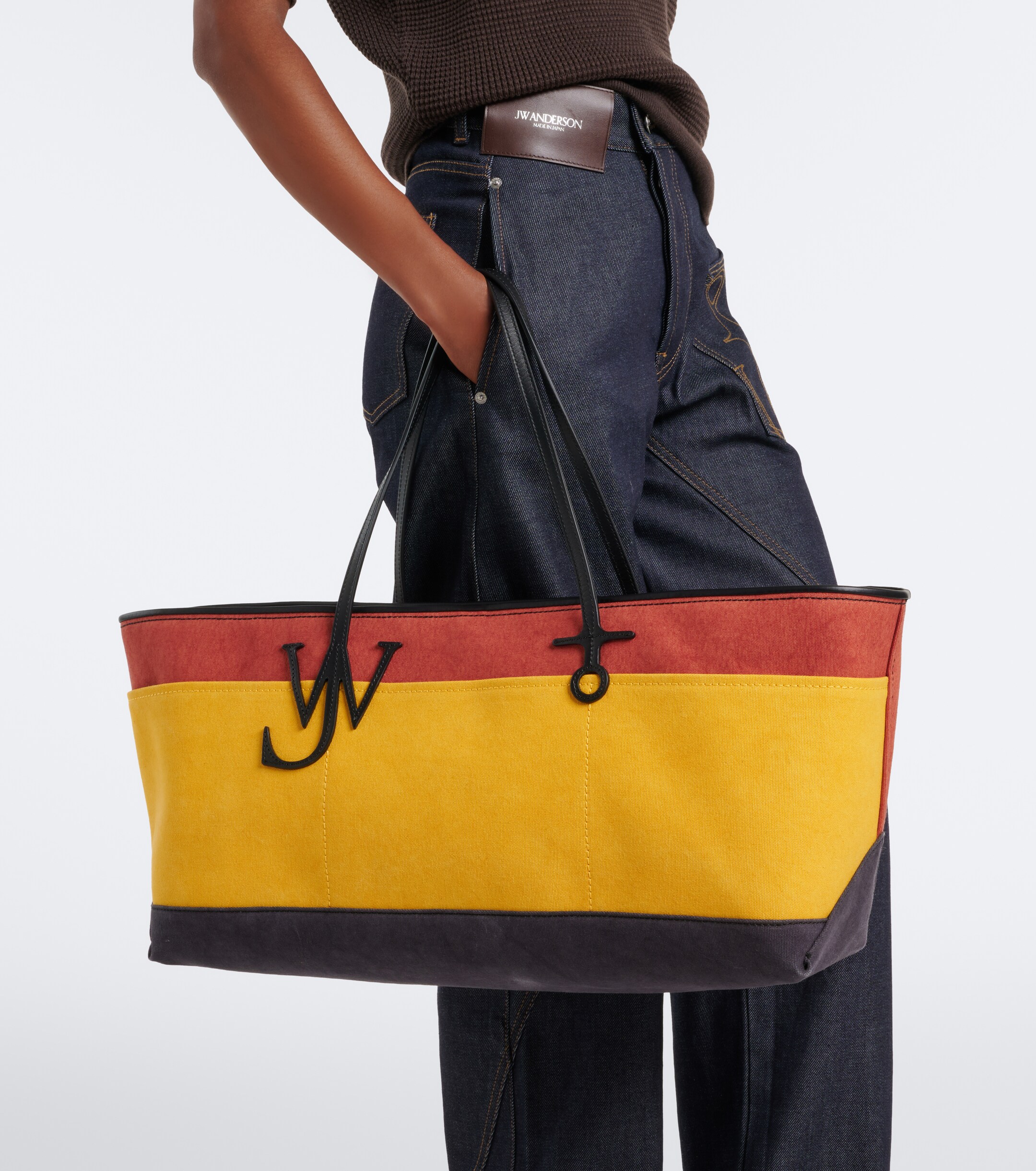 Jw Anderson Anchor striped canvas tote bag
