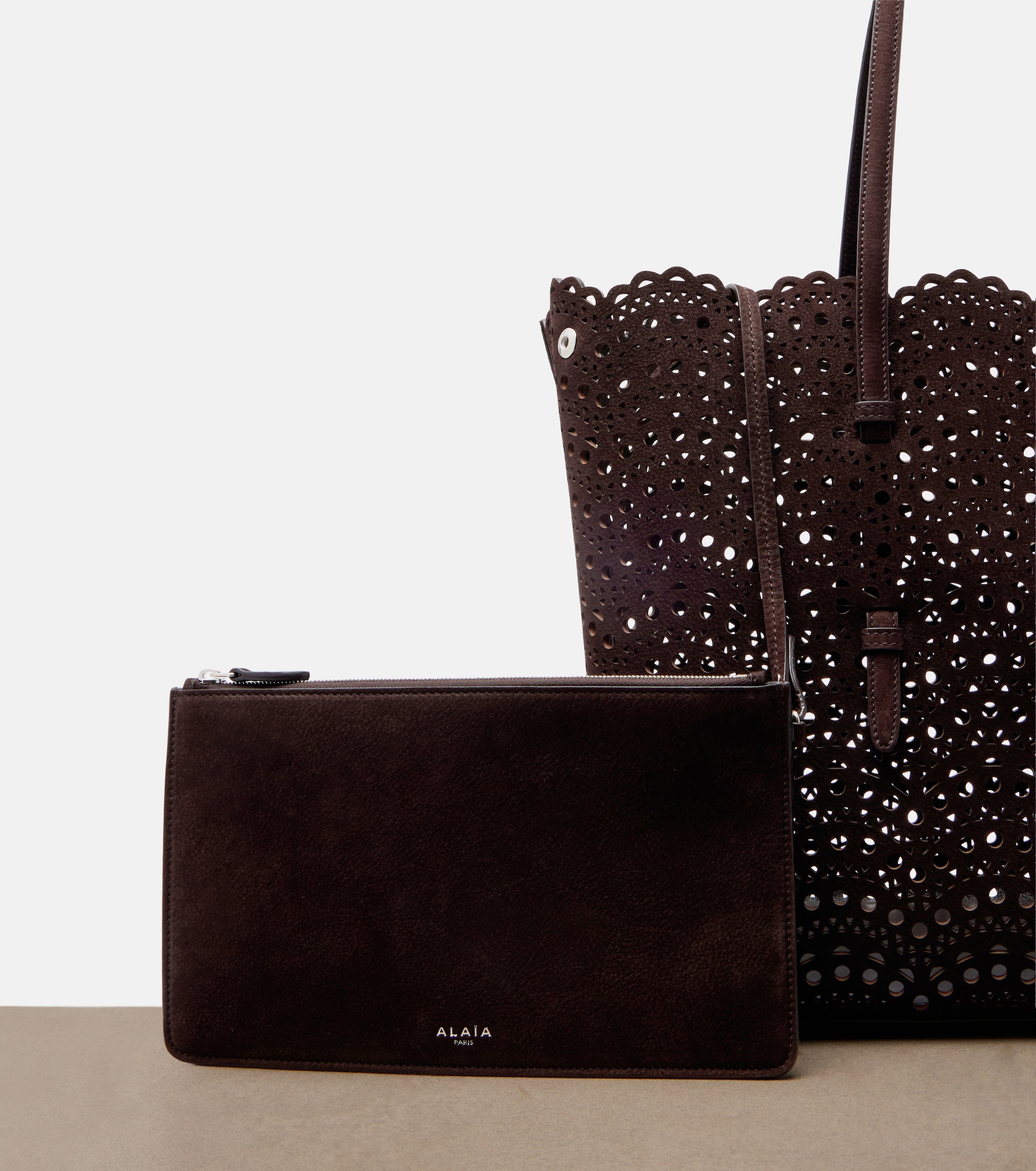 Alaïa Mina 37 Large leather tote bag
