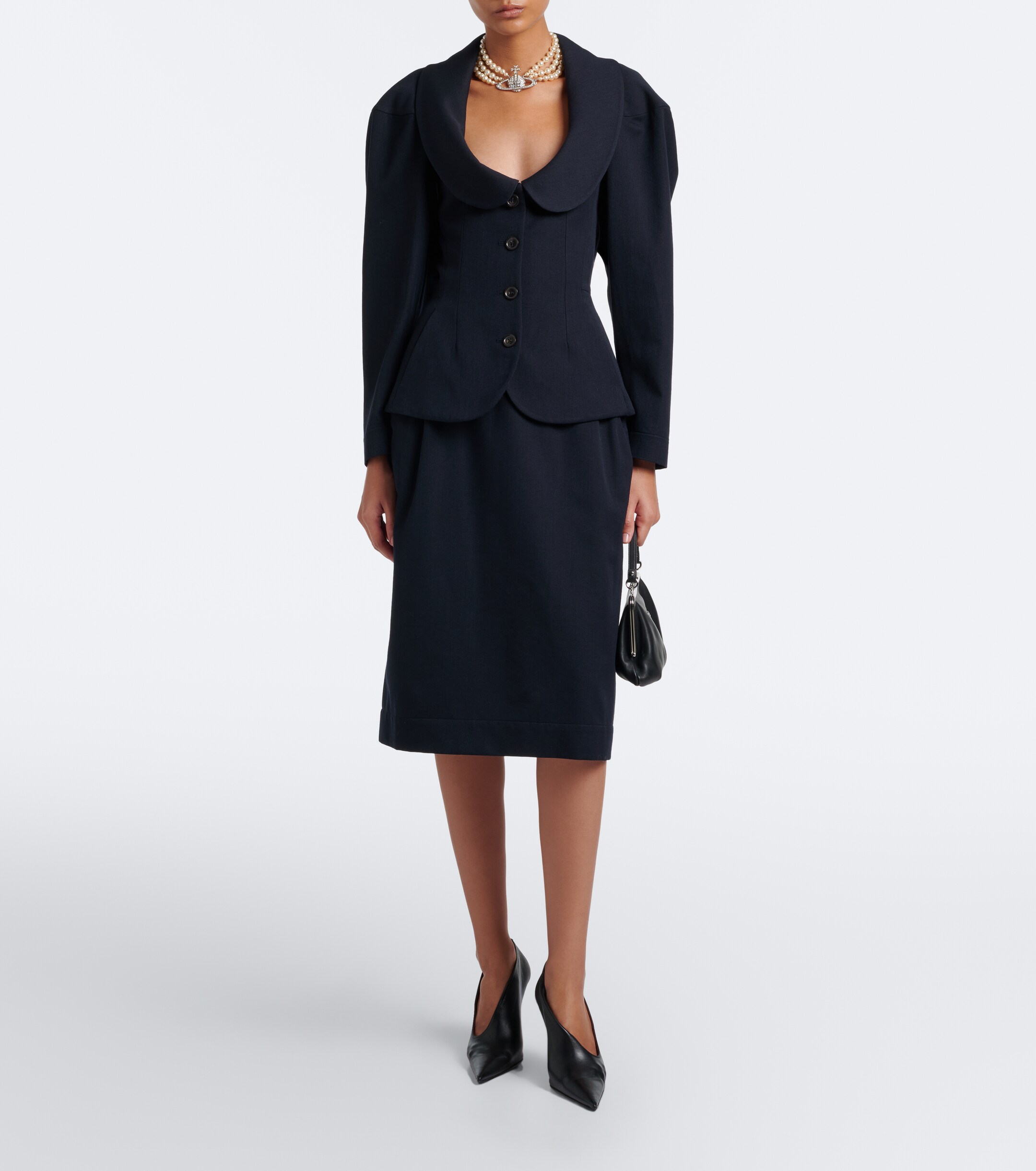 Vivienne Westwood Vivienne Westwood Pleated cotton and wool pencil skirt