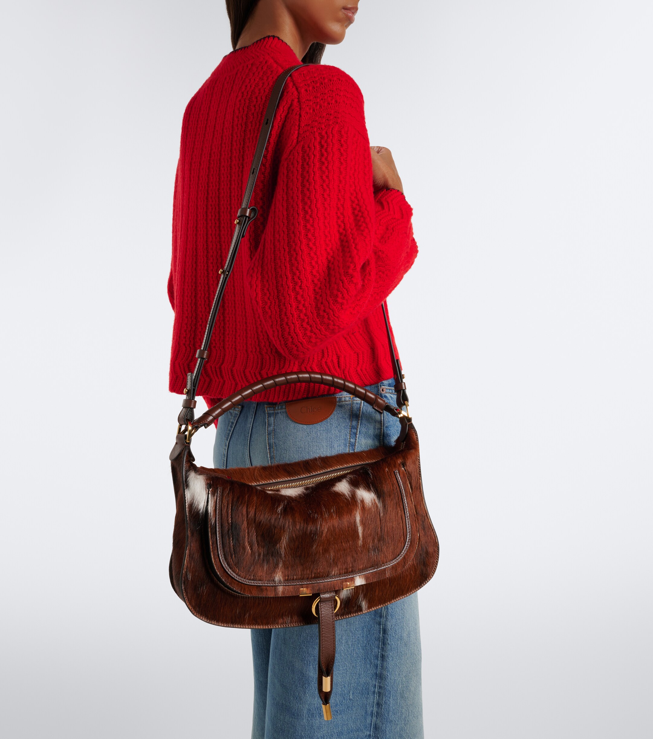 Chloé Marcie Medium calf hair shoulder bag