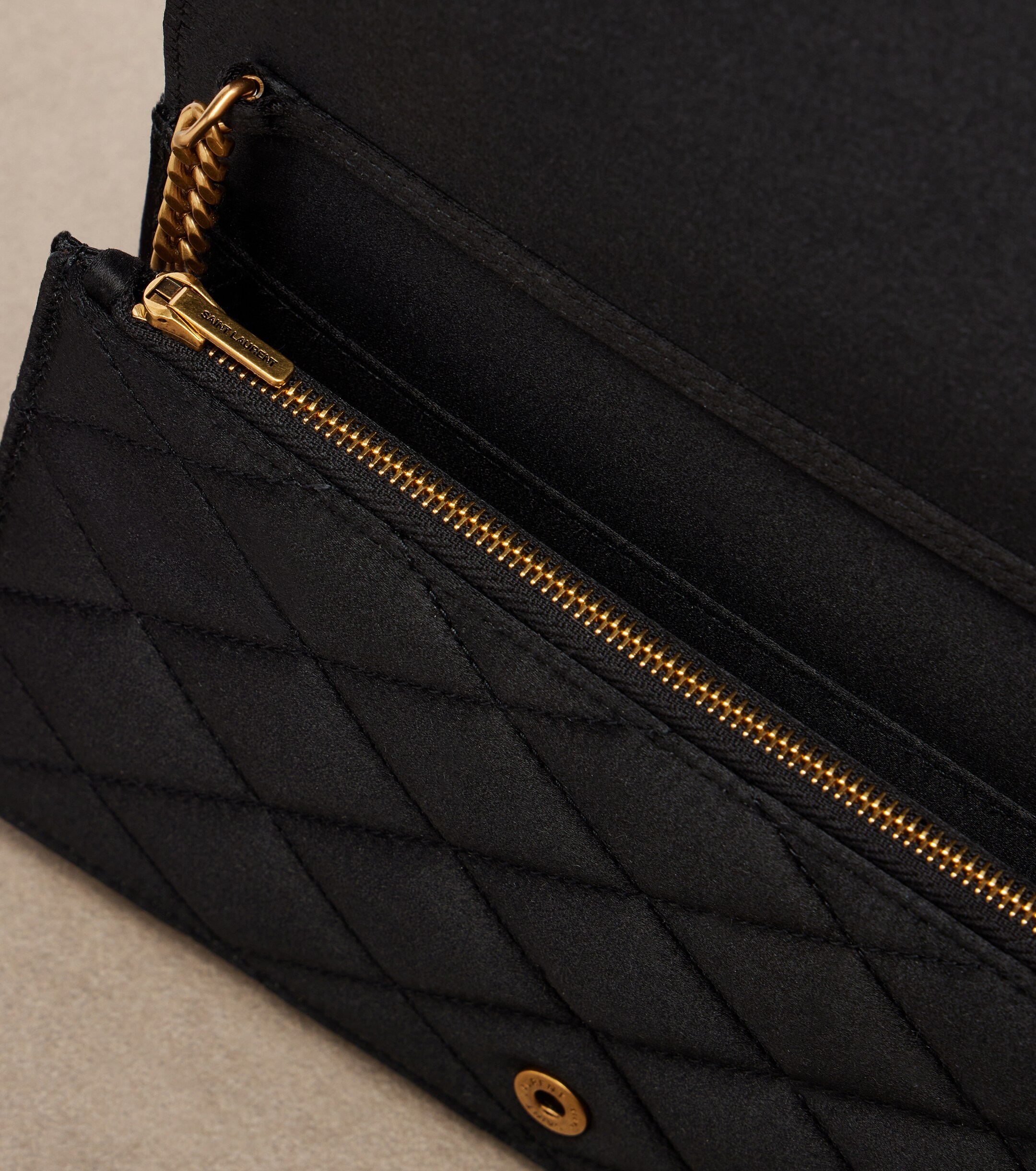 Saint Laurent Paris Mini quilted satin shoulder bag
