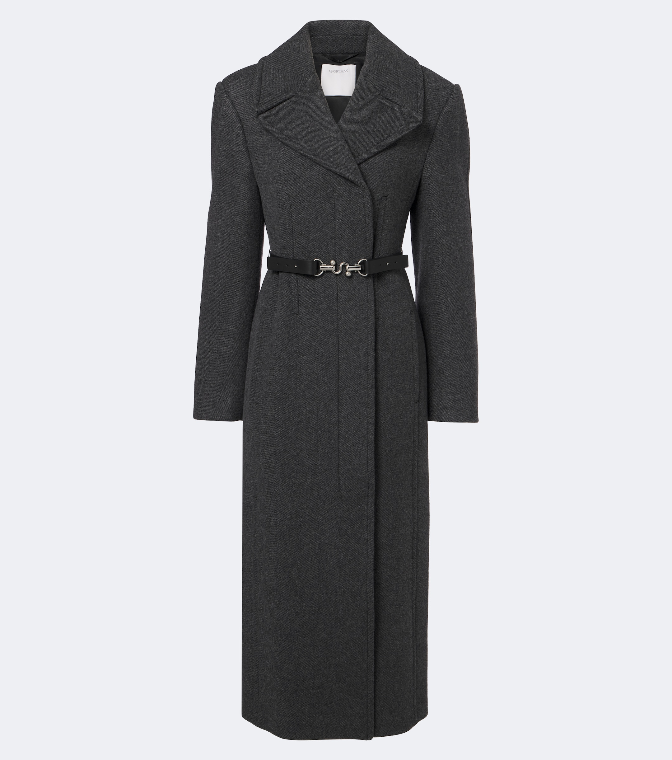 Sportmax Sportmax Belted herringbone virgin wool coat