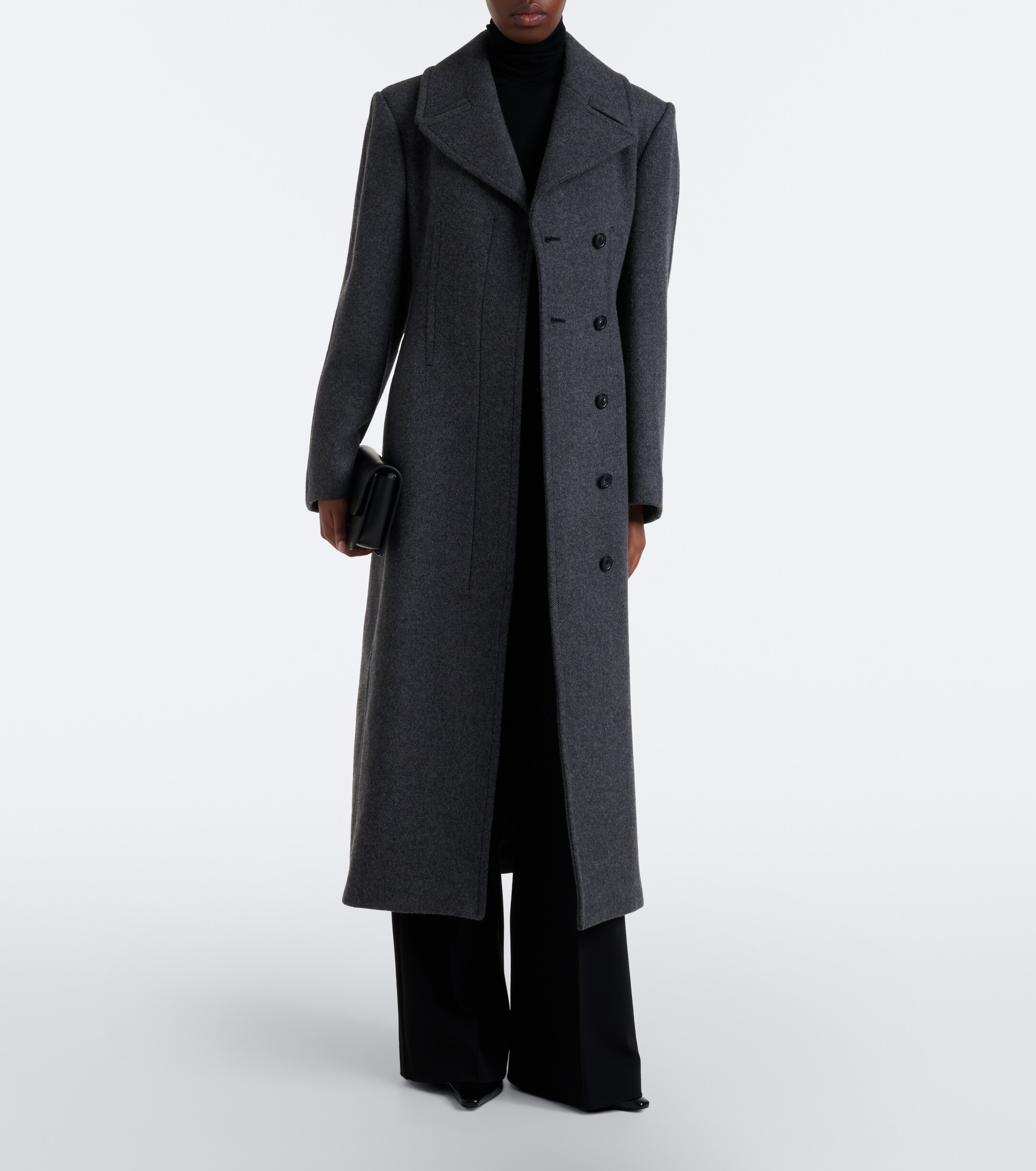 Sportmax Sportmax Belted herringbone virgin wool coat