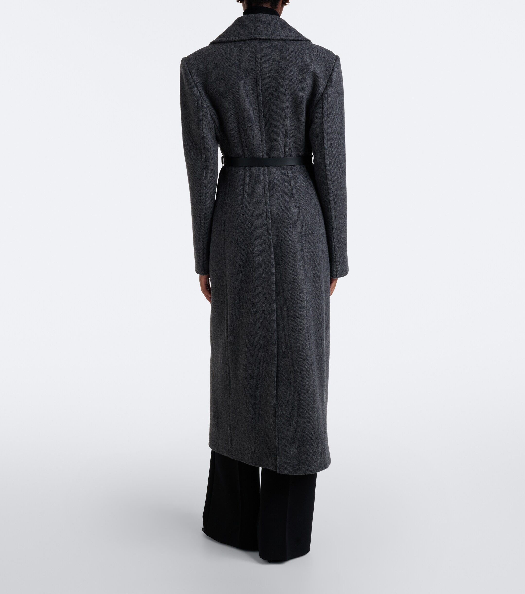 Sportmax Sportmax Belted herringbone virgin wool coat