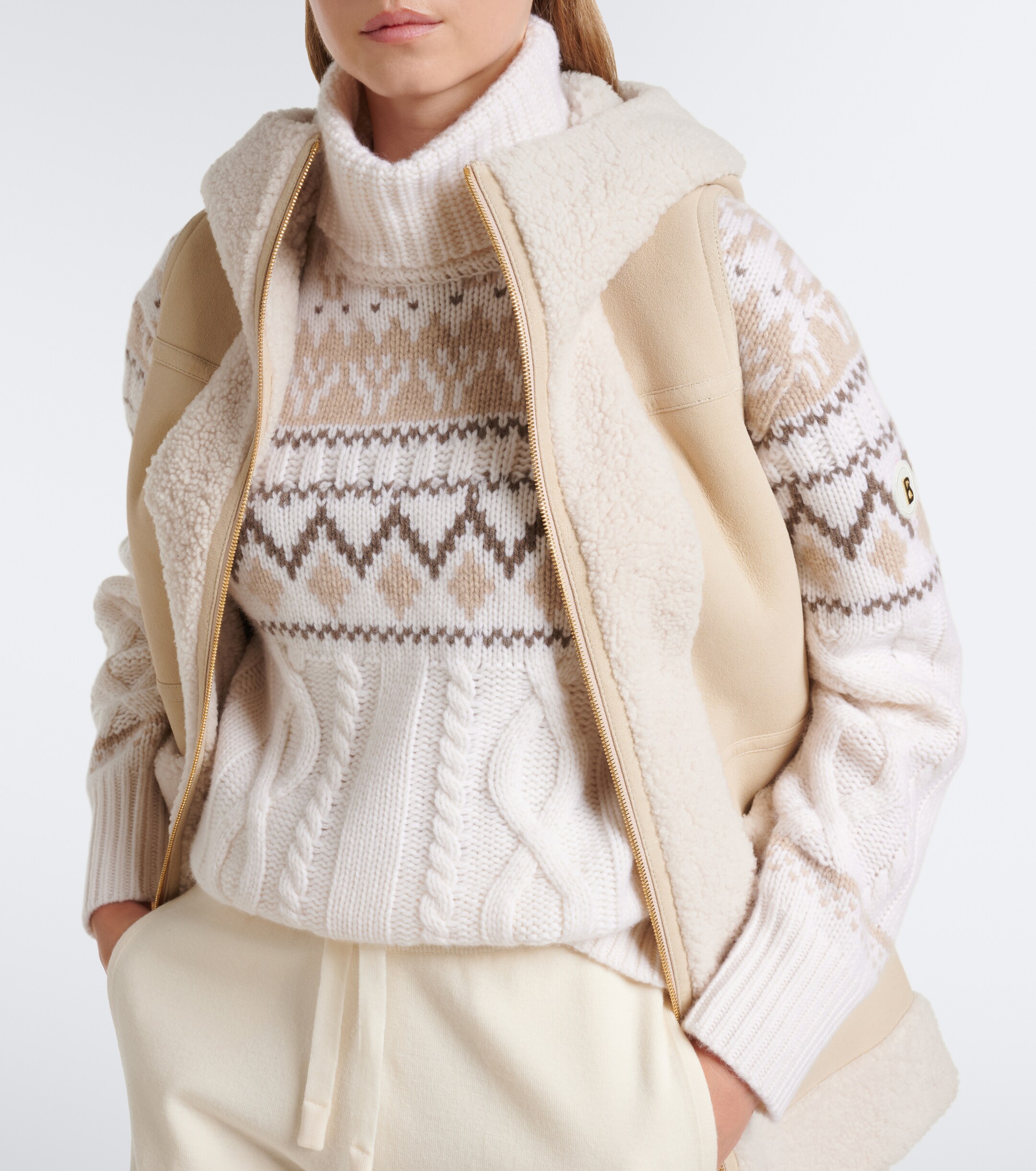 BOGNER Bogner Lorely jacquard cashmere turtleneck sweater
