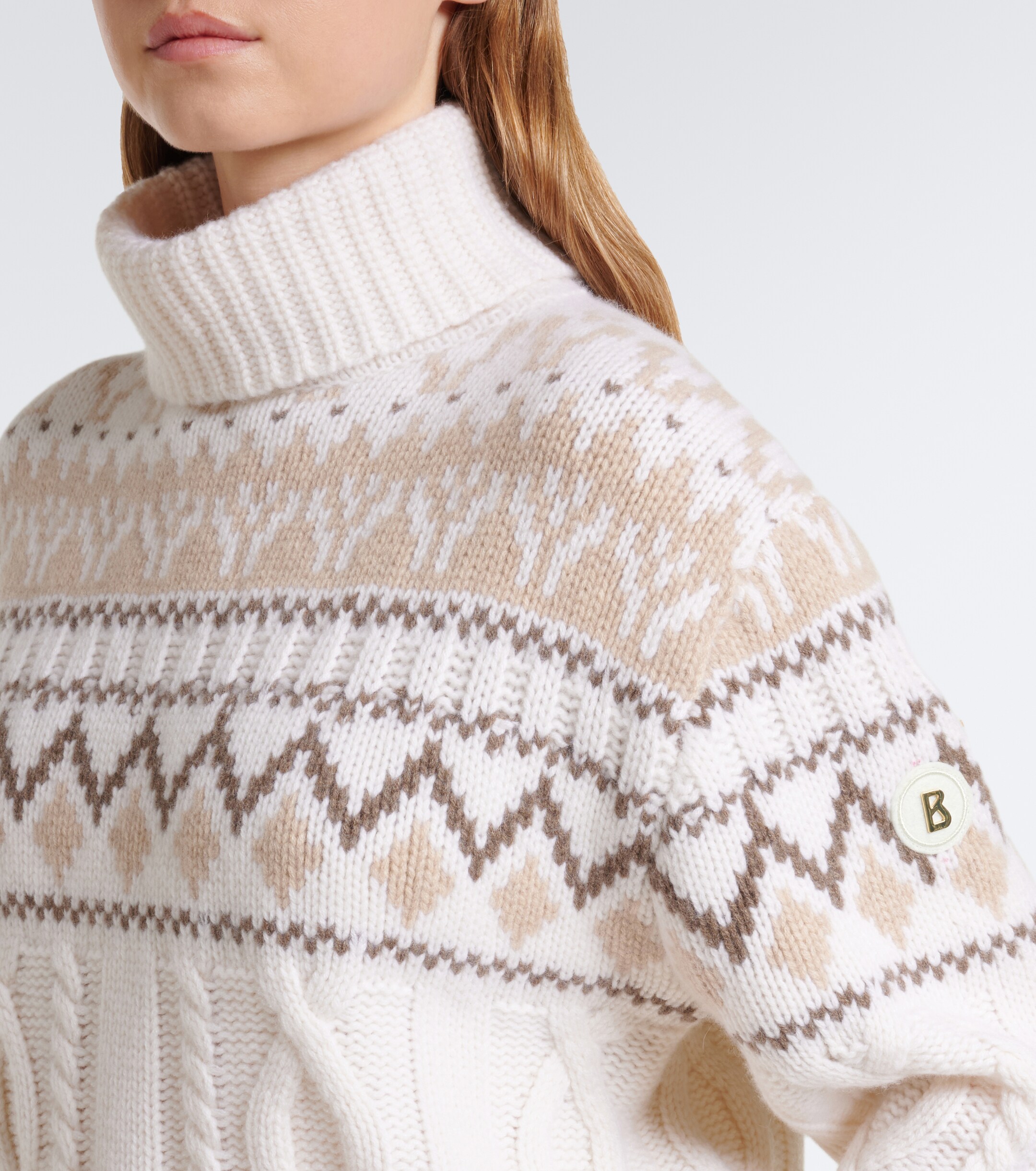 BOGNER Bogner Lorely jacquard cashmere turtleneck sweater