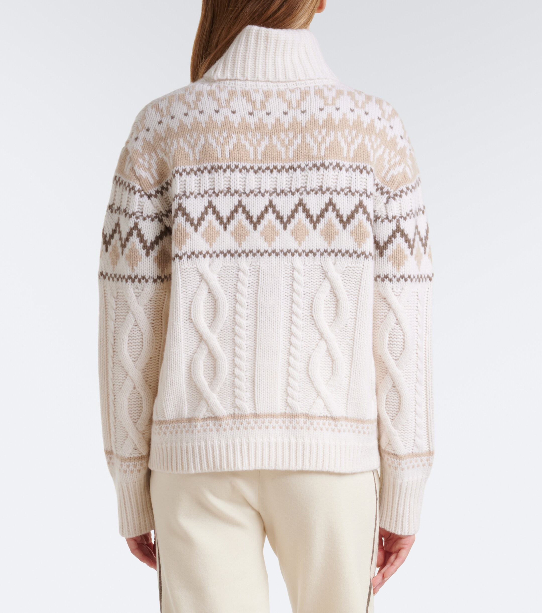 BOGNER Bogner Lorely jacquard cashmere turtleneck sweater