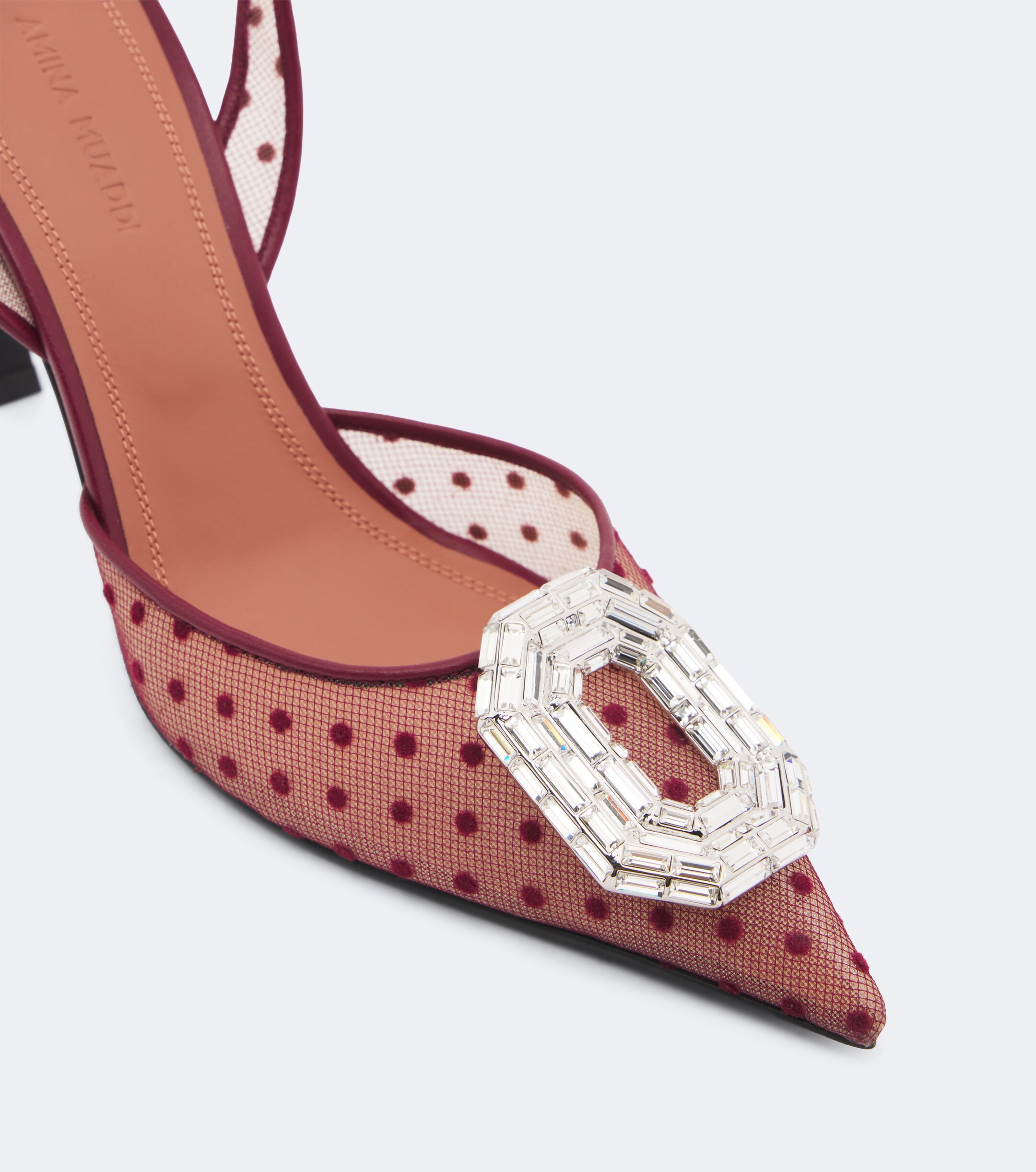 AMINA MUADDI Amina Muaddi Camelia point d'Esprit slingback pumps