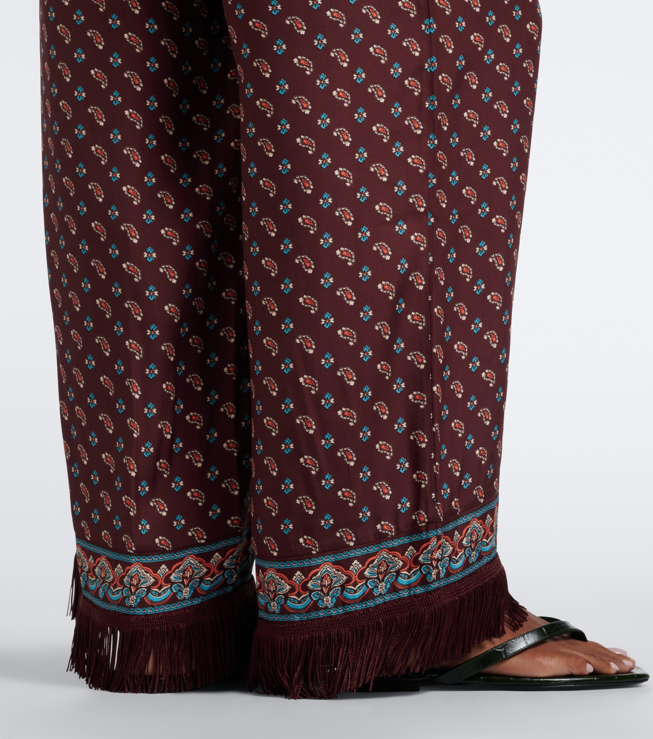 Dôen Dôen Lavona fringed silk-blend wide-leg pants