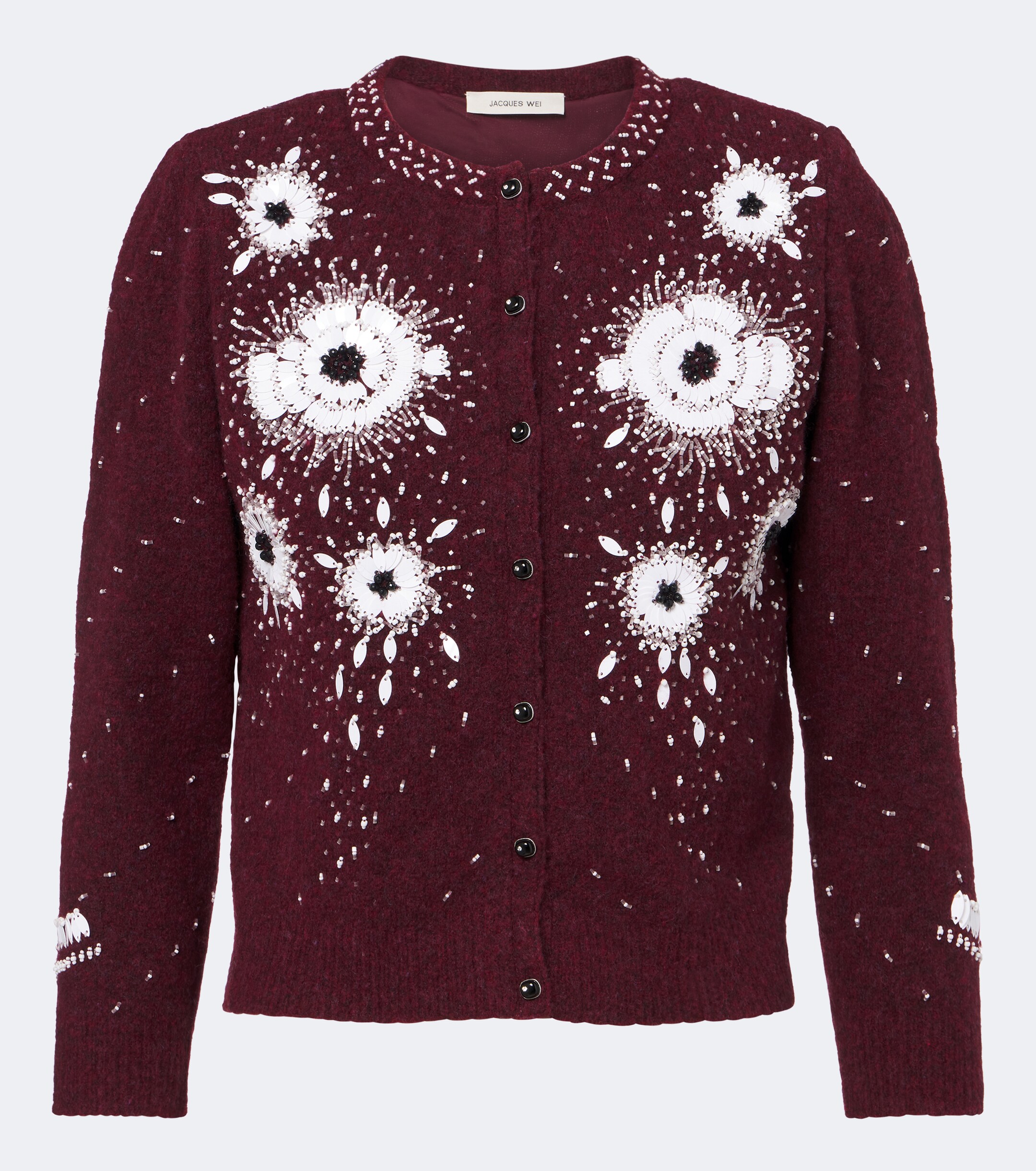 Jacques Wei Jacques Wei Embellished floral wool-blend cardigan