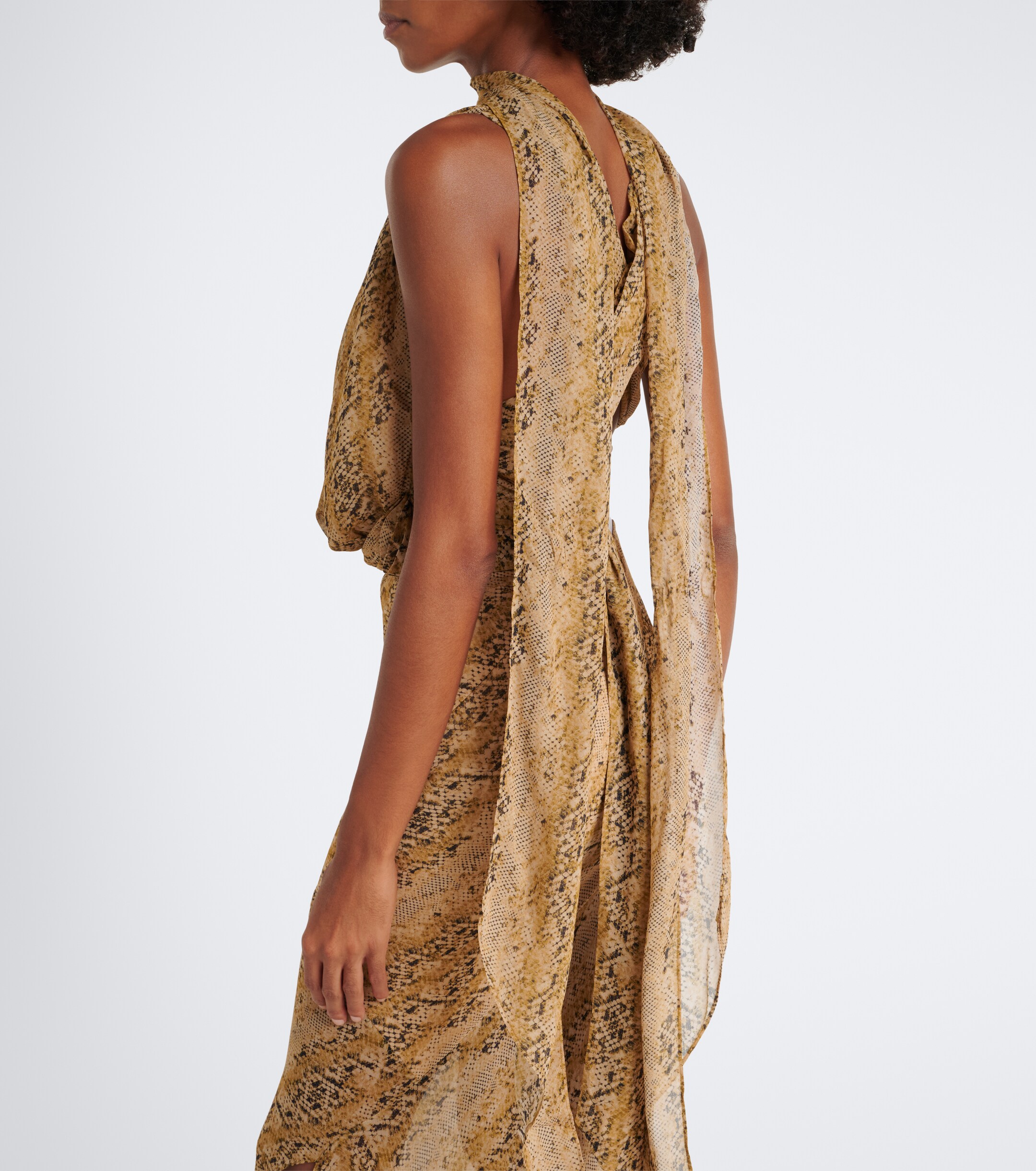 DE LA VALI De La Vali Isolde draped snake-print georgette top