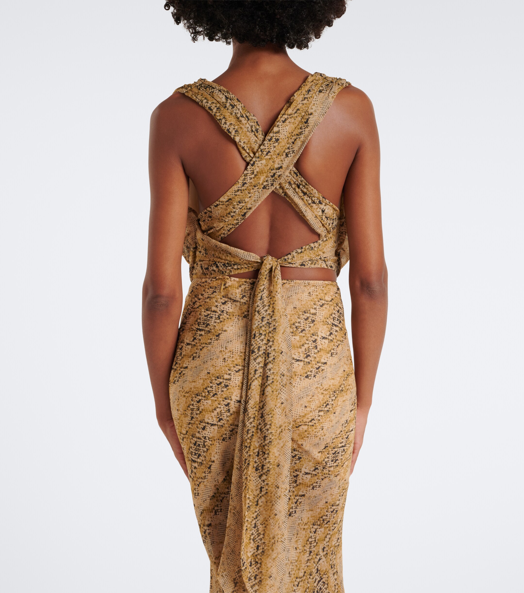 DE LA VALI De La Vali Isolde draped snake-print georgette top