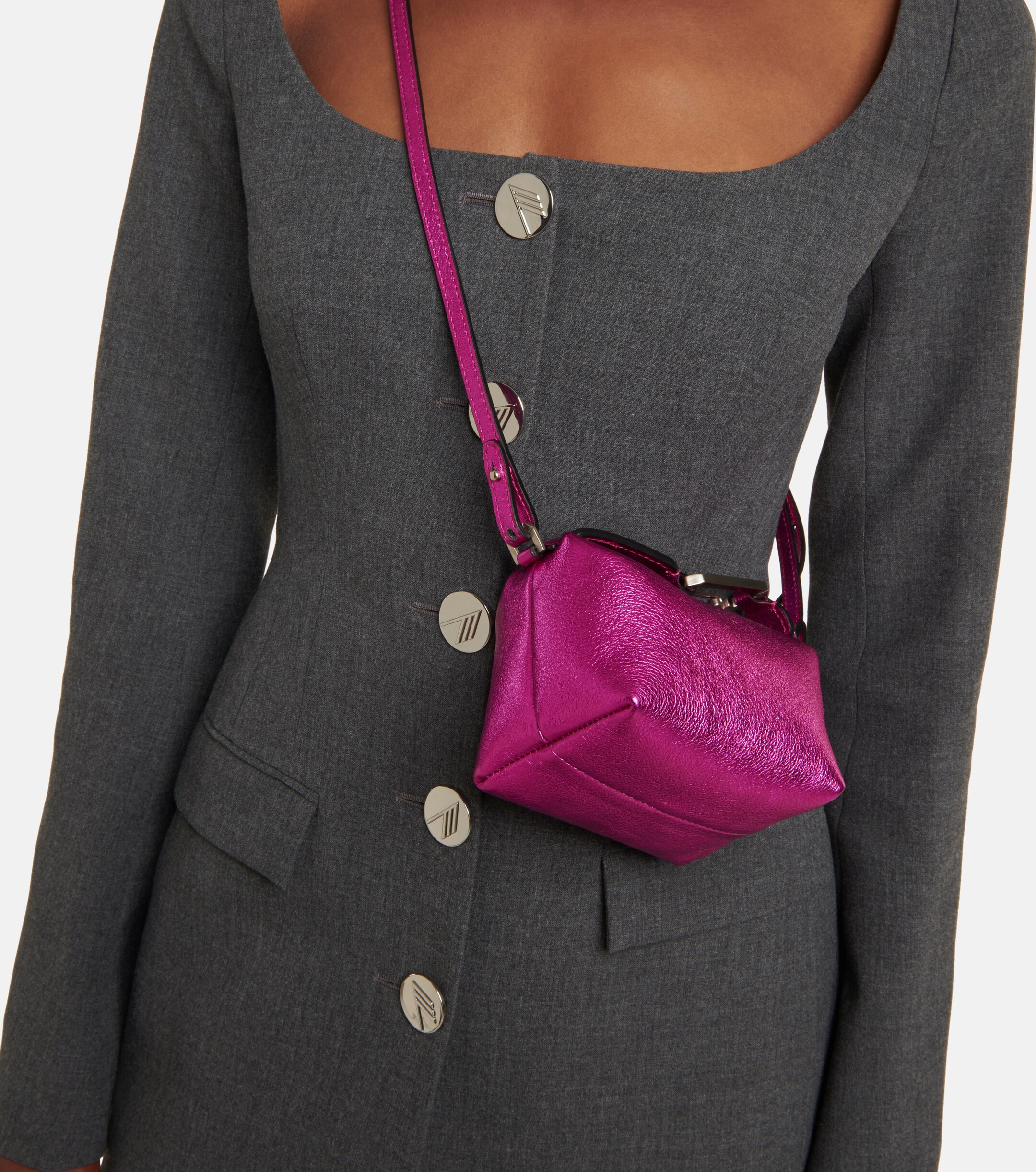 Eéra Moonbag metallic leather clutch thumbnail
