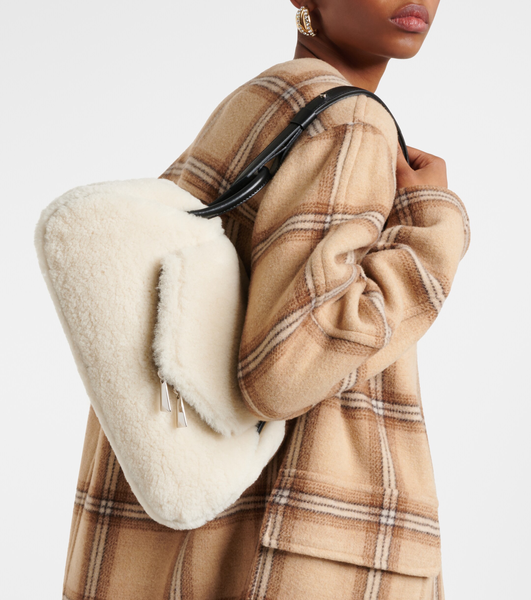 AMINA MUADDI Gemini Small shearling shoulder bag
