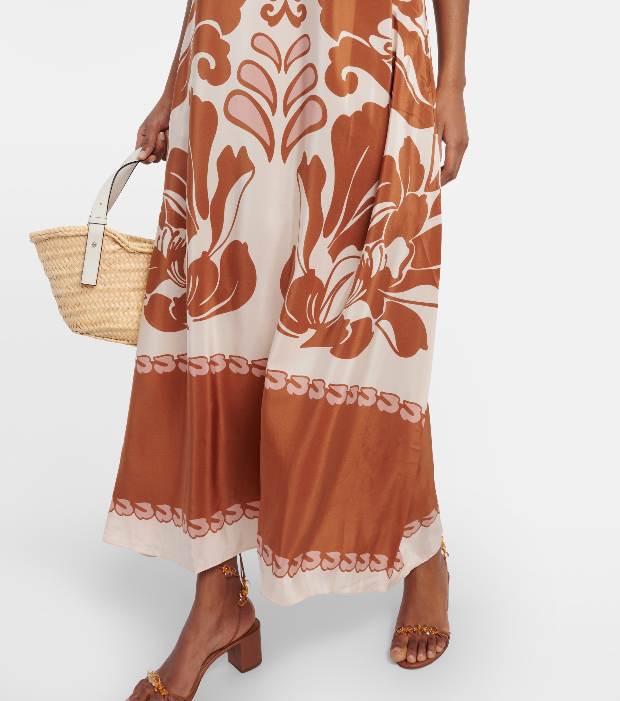 Adriana Degreas Printed strapless silk maxi dress thumbnail