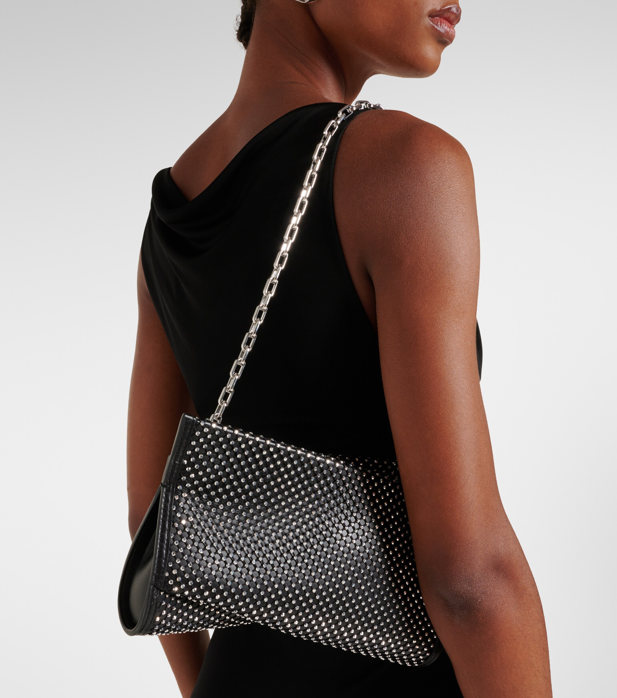 CHRISTIAN LOUBOUTIN Loubitwist Small embellished leather clutch